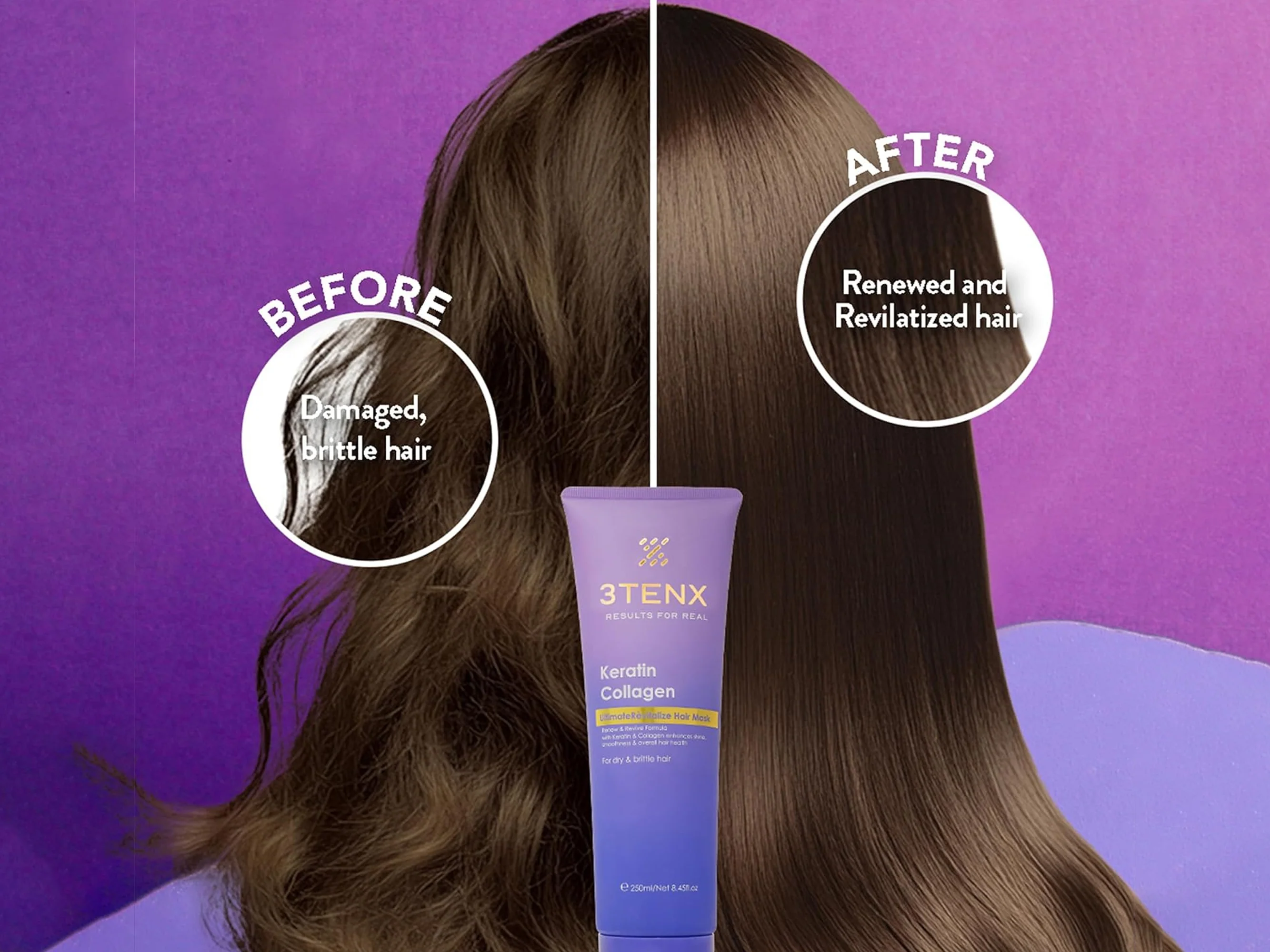 3Tenx Ultimate Revitalize Keratin Collagen Hair Mask For Dry & Brittle Hair - Image 2