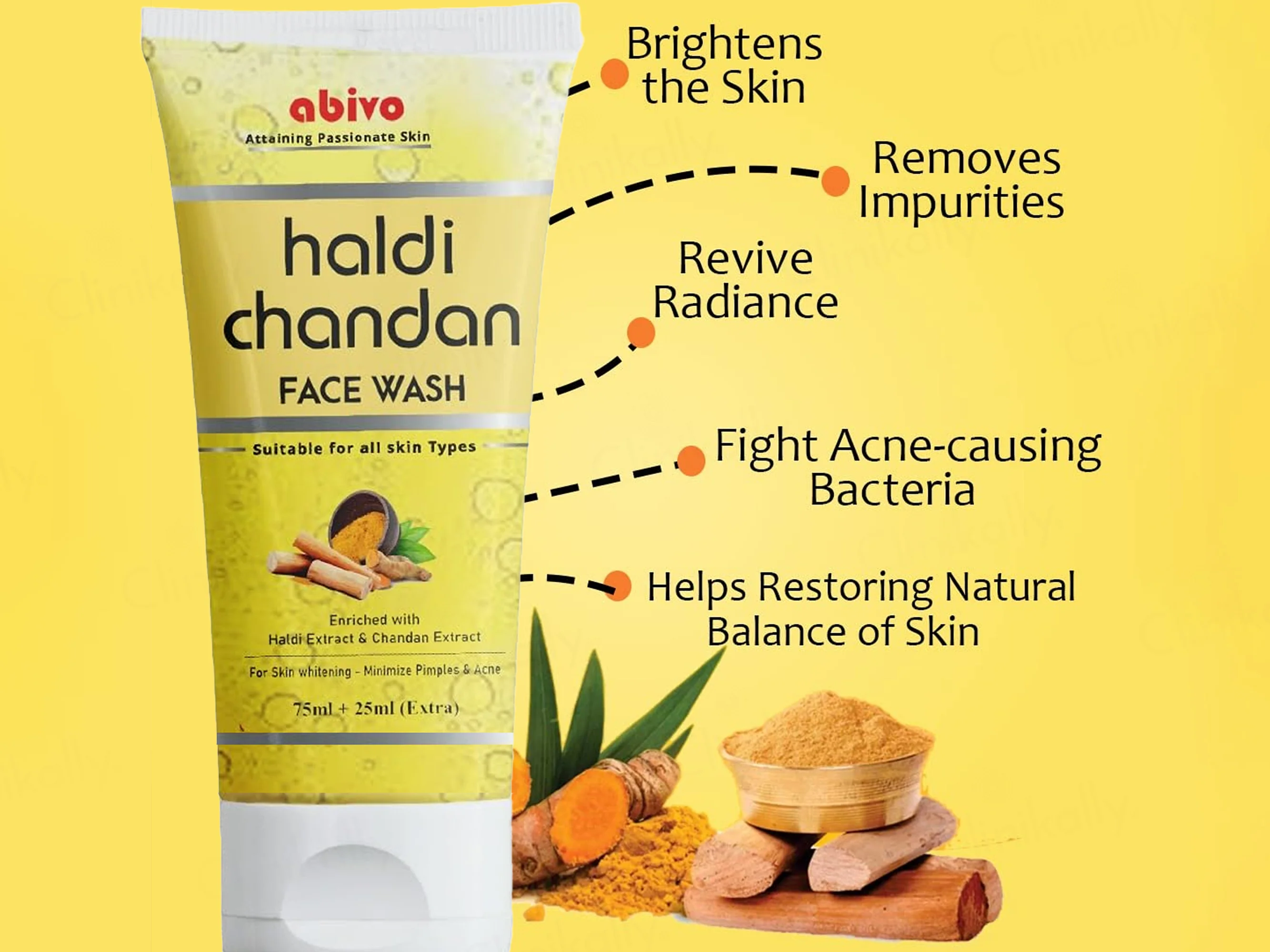 Abivo Haldi Chandan Face Wash - Image 4