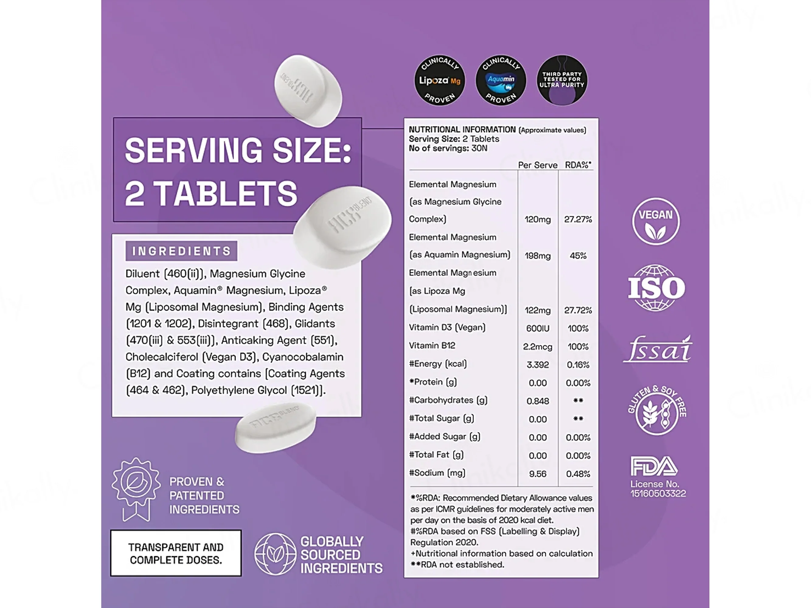 Ace Blend Max Liposomal Magnesium 440mg Health Supplement Tablet - Image 3