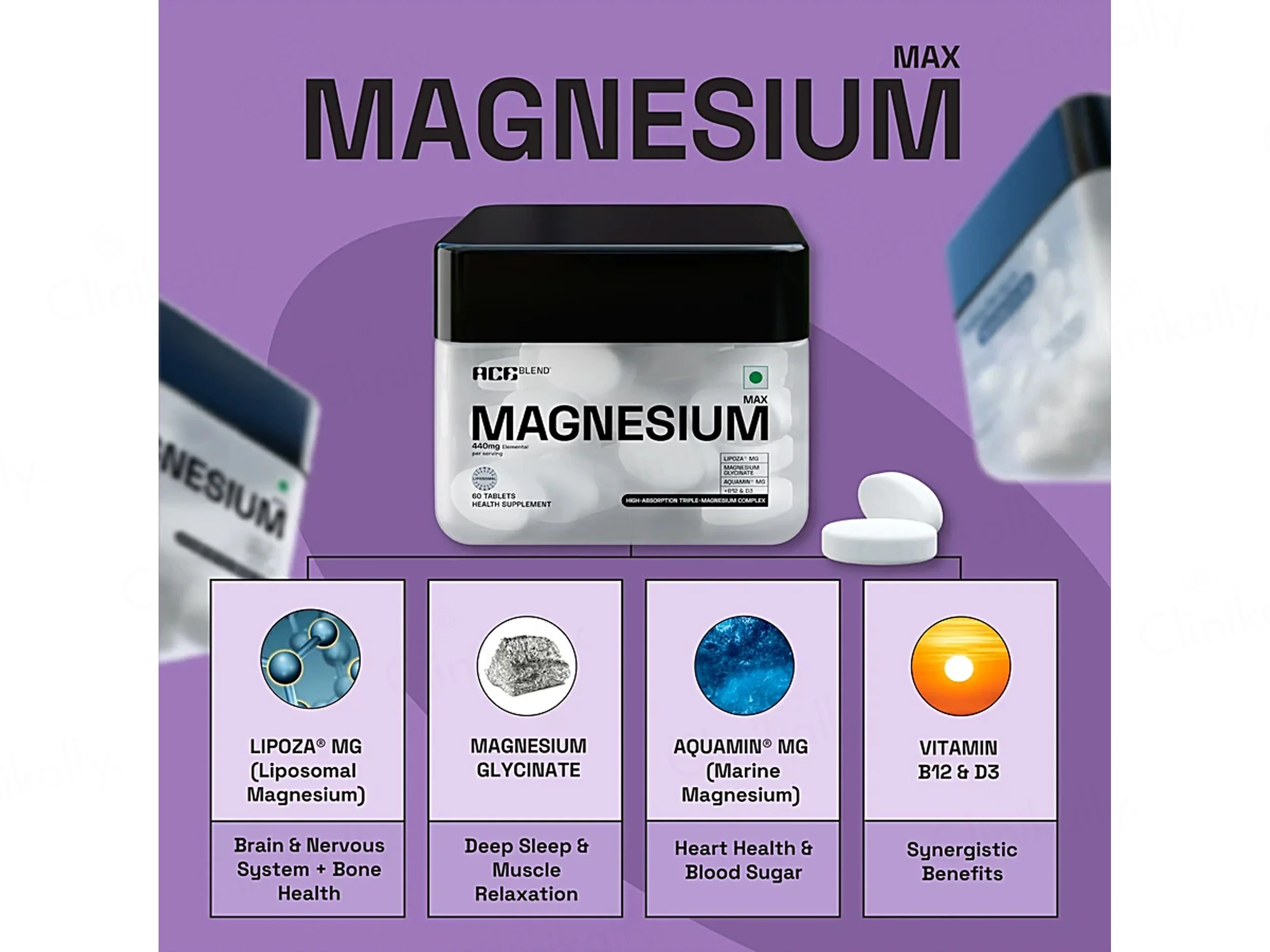 Ace Blend Max Liposomal Magnesium 440mg Health Supplement Tablet - Image 4