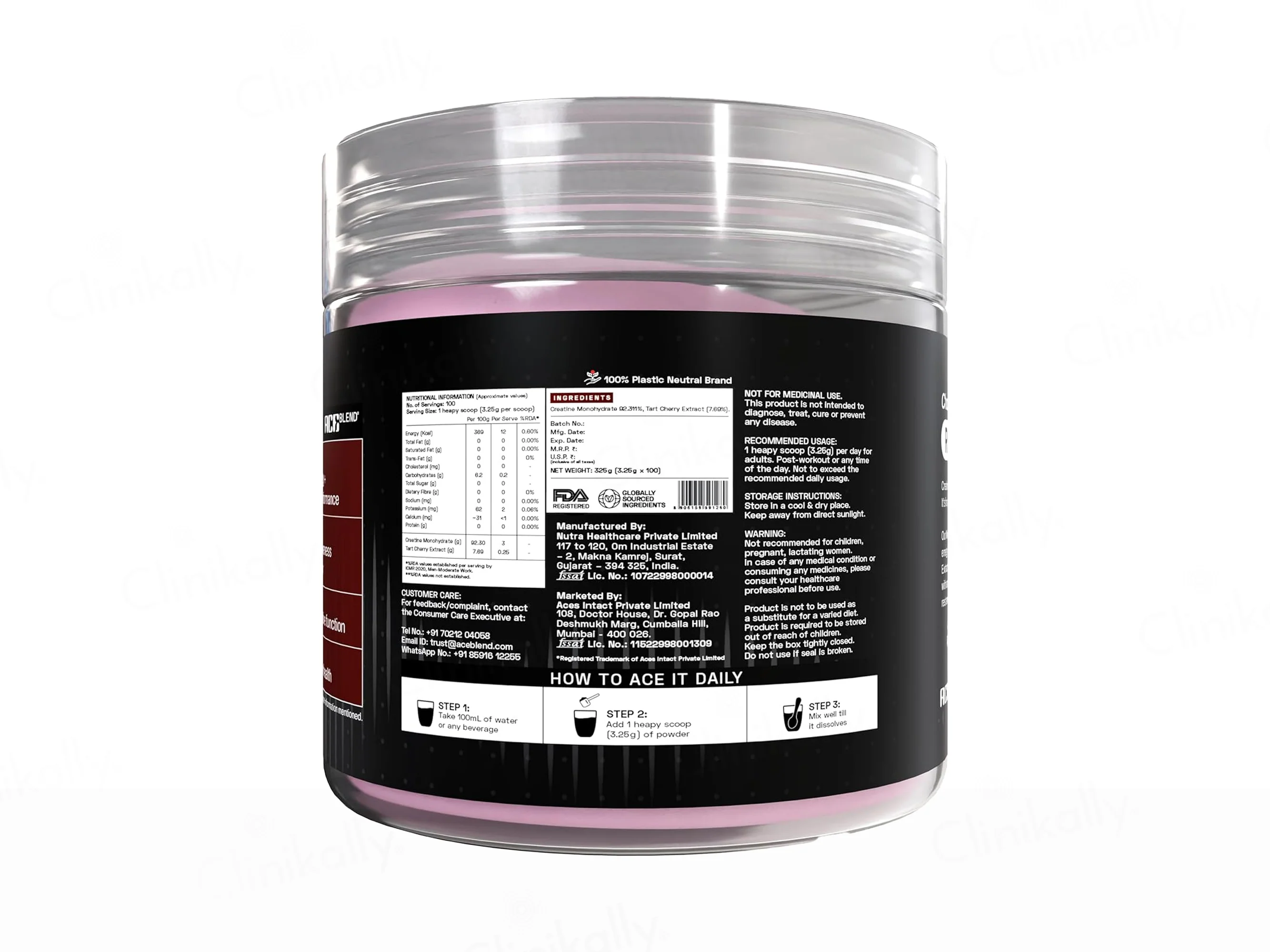 Ace Blend Rise Creatine Monohydrate Powder - Unflavoured - Image 11