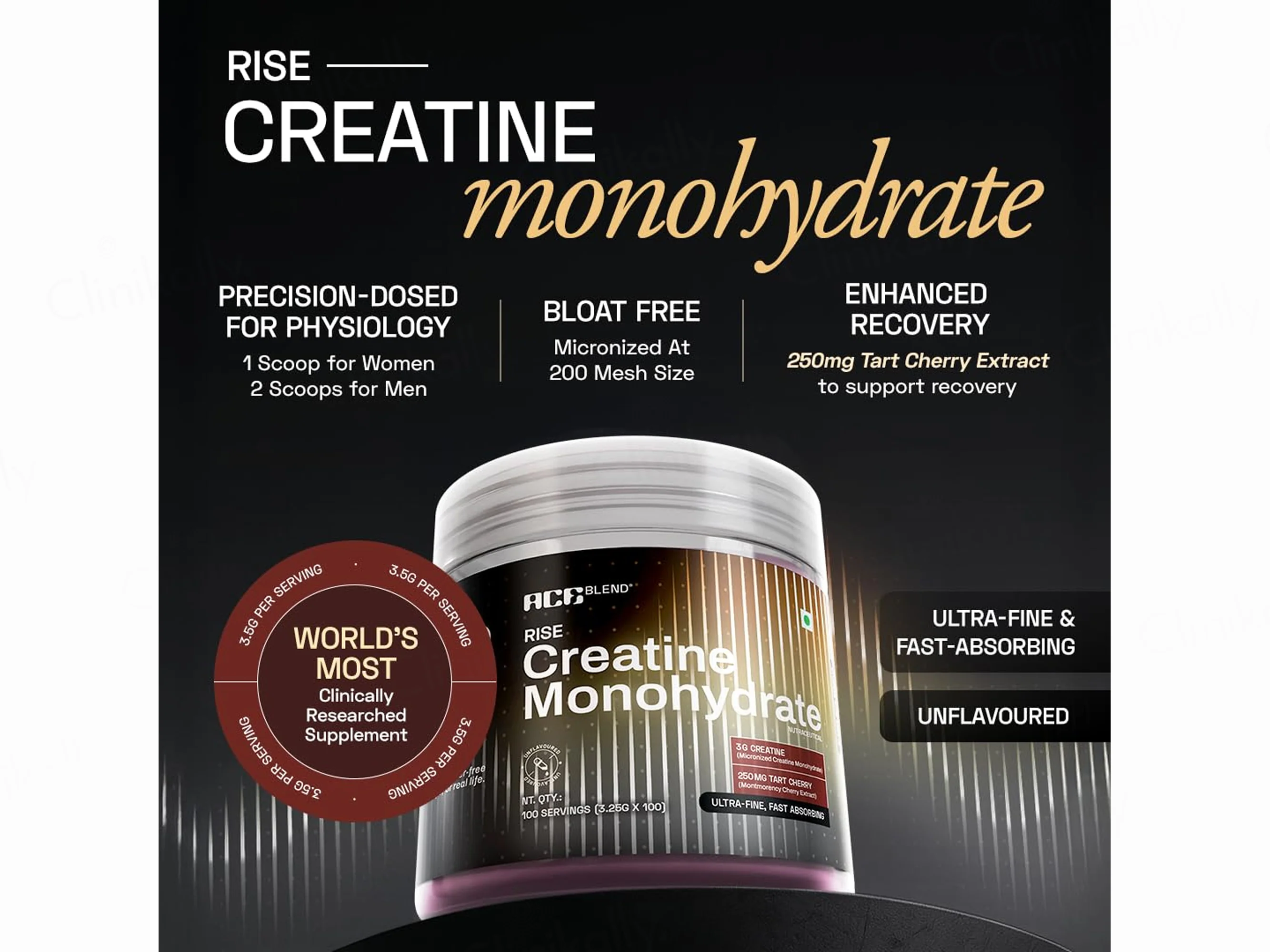 Ace Blend Rise Creatine Monohydrate Powder - Unflavoured - Image 12