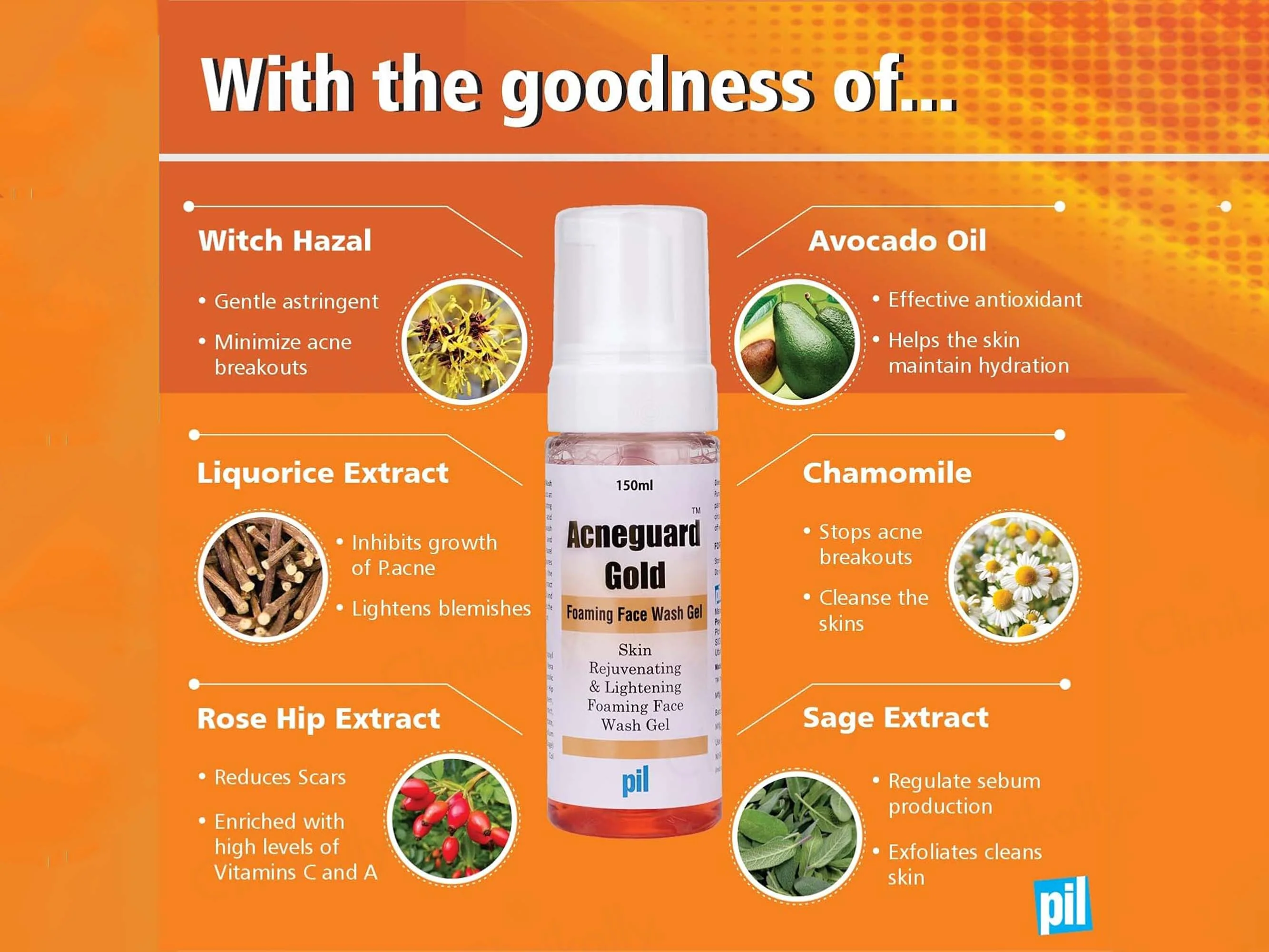 Acneguard Gold Foaming Face Wash Gel - Image 2
