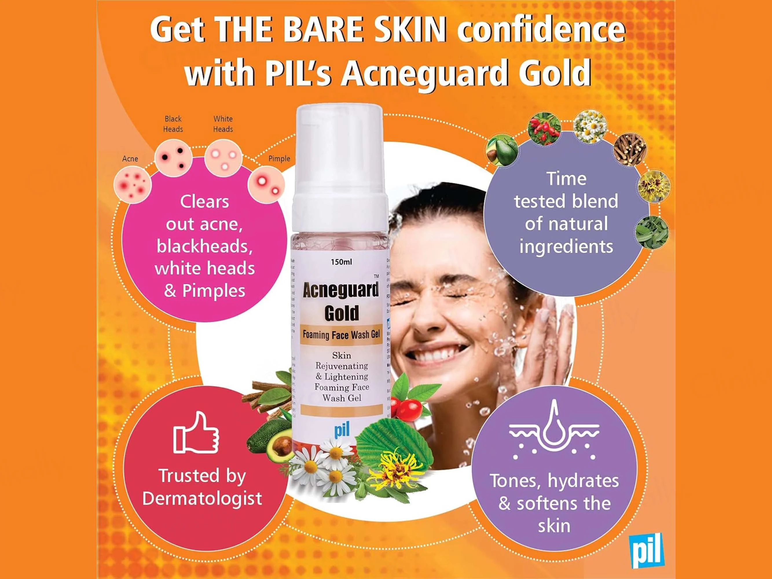 Acneguard Gold Foaming Face Wash Gel - Image 3