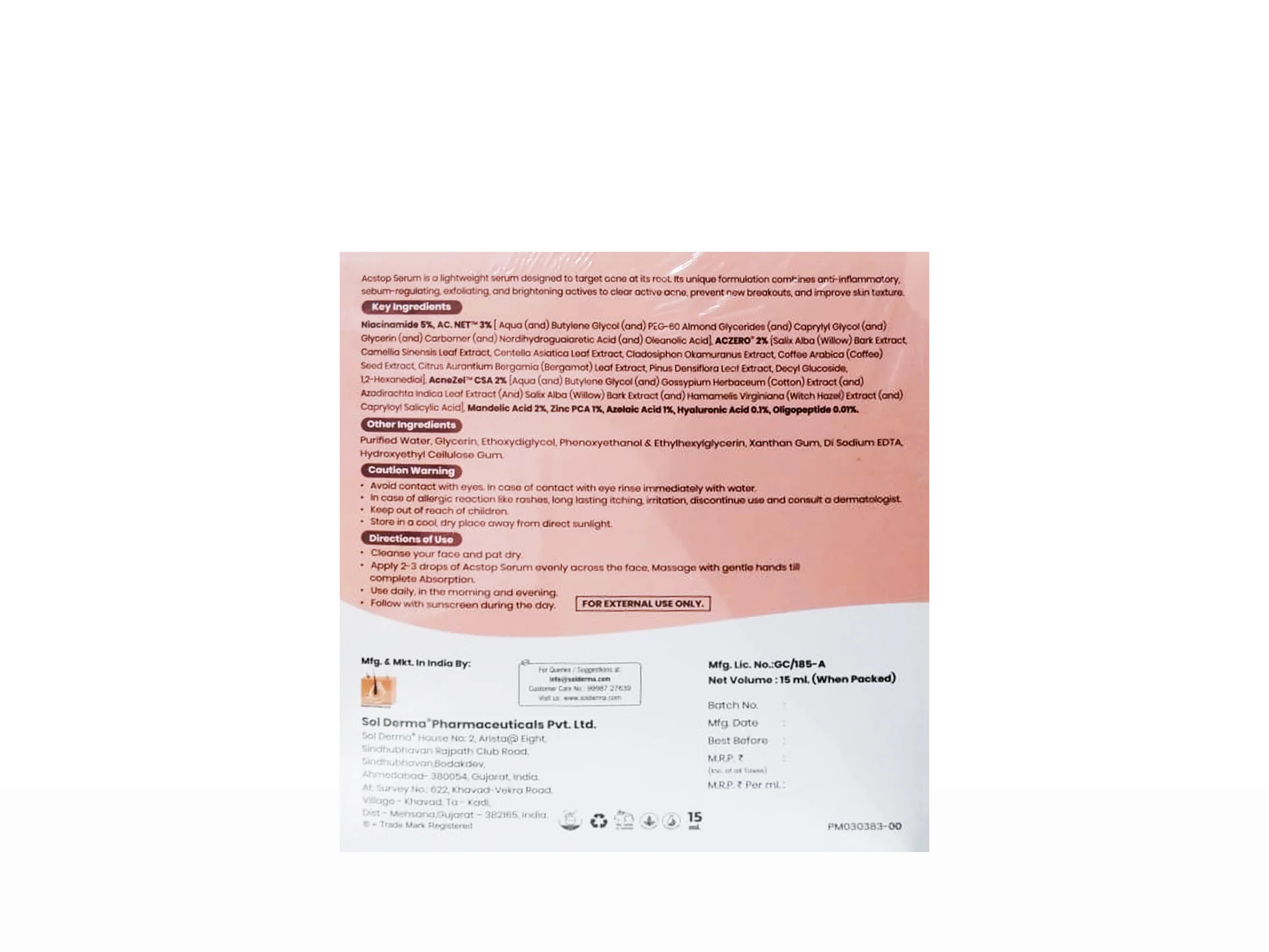 Acstop Lightweight Acne Control Face Serum - Image 3