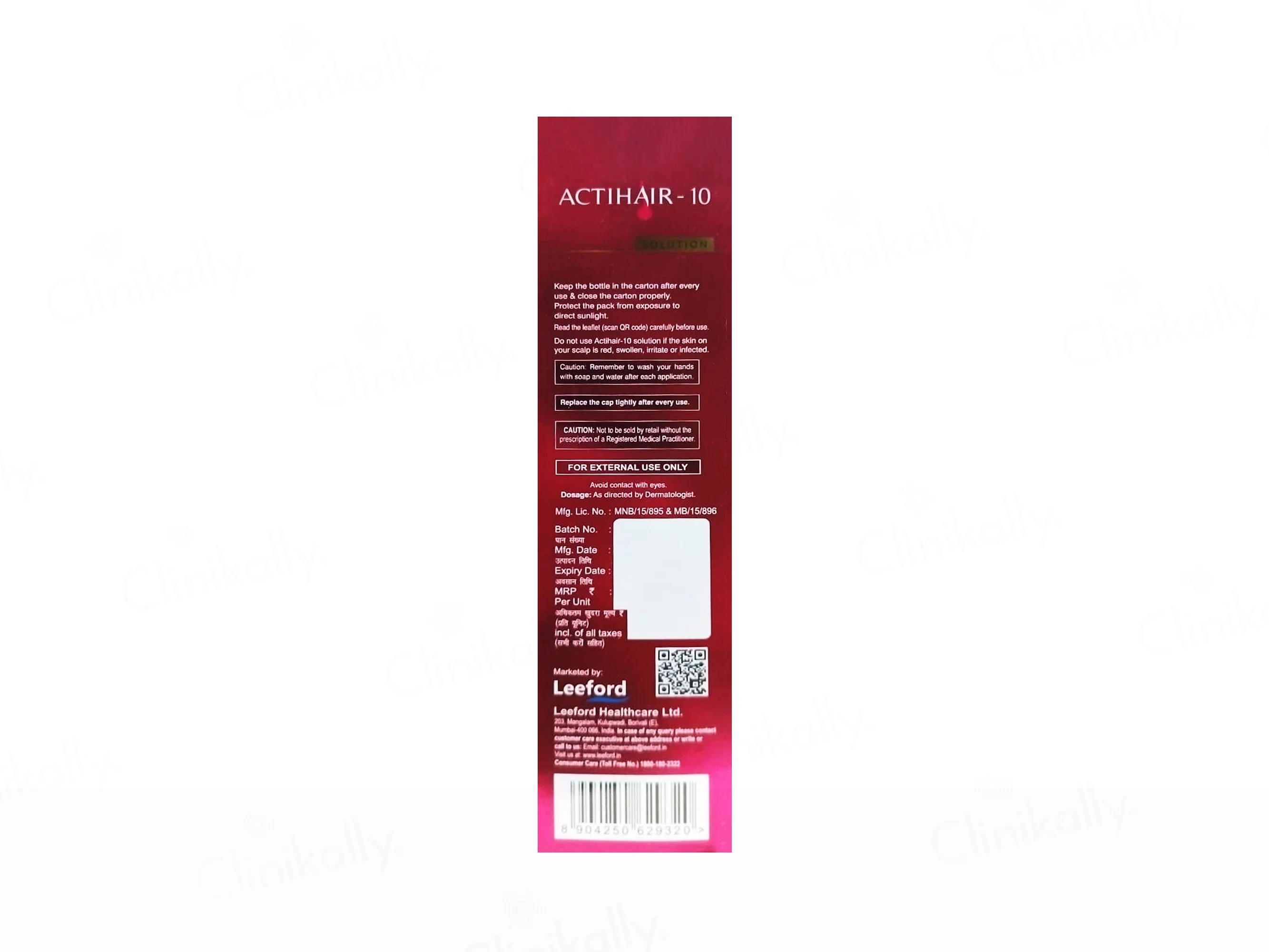 Actihair-10 Hair Regain Treatment Topical Solution - Image 3