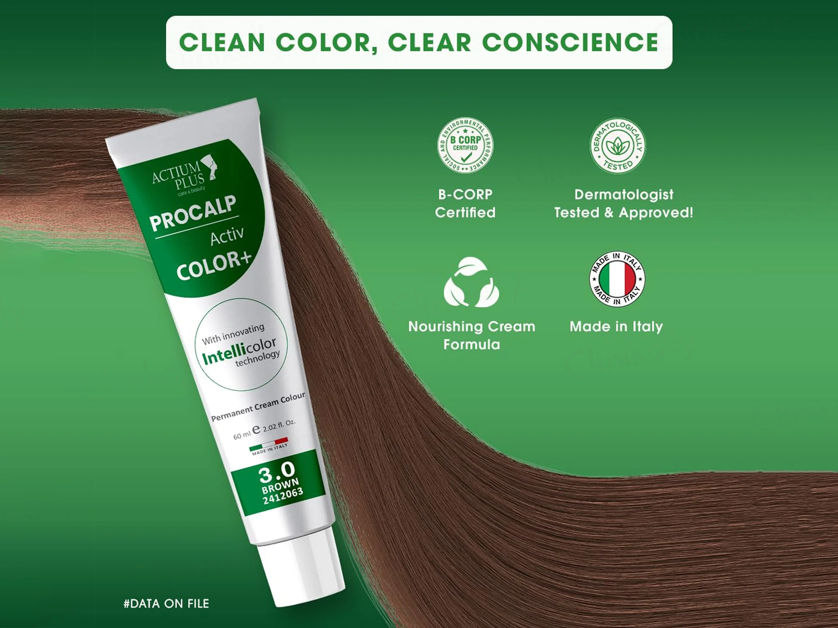 Actium Plus Procalp Activ Color+ Nourishing Gentle Permanent Colouring Cream Kit - 1.0 Black - Image 7