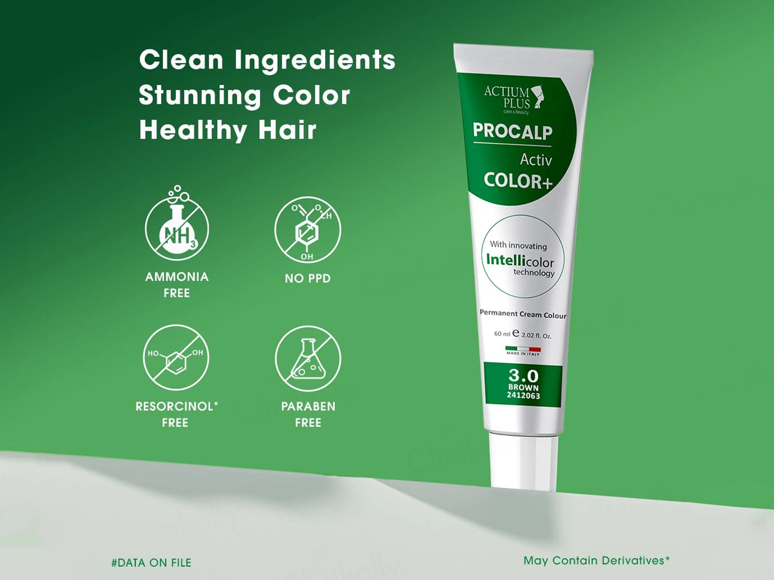 Actium Plus Procalp Activ Color+ Nourishing Gentle Permanent Colouring Cream Kit - 3.0 Brown - Image 2