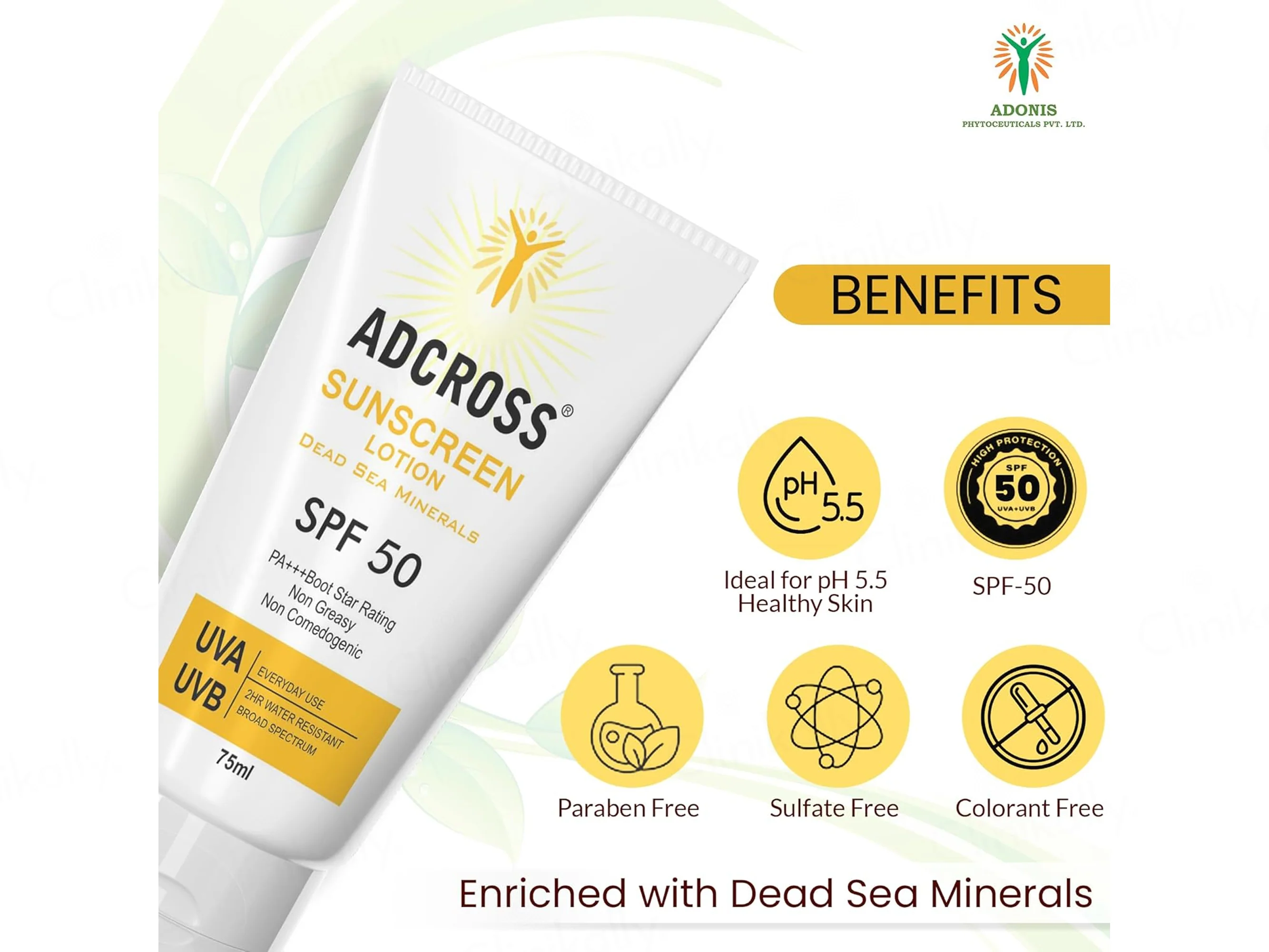 Adonis Adcross Sunscreen Lotion SPF 50 PA+++ - Image 3