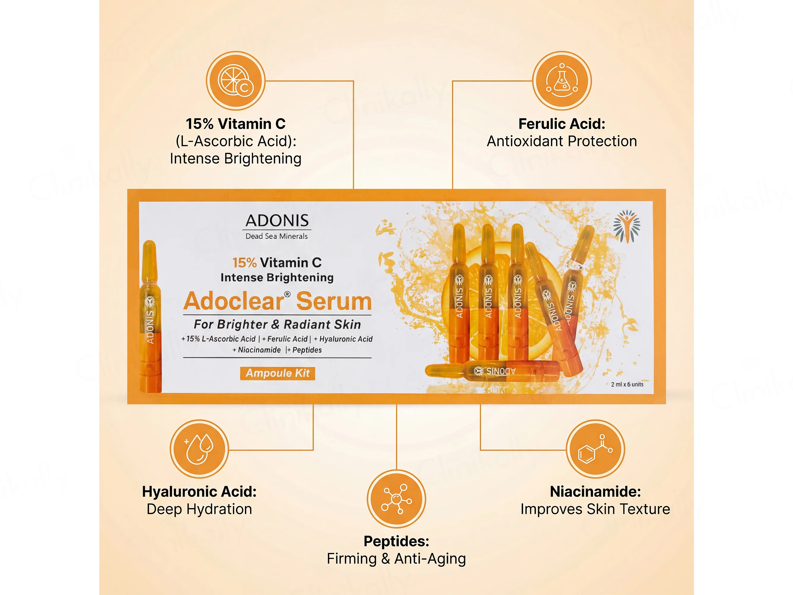 Adonis Adoclear 15% Vitamin C Intense Brightening Serum Ampoule Kit - Image 4