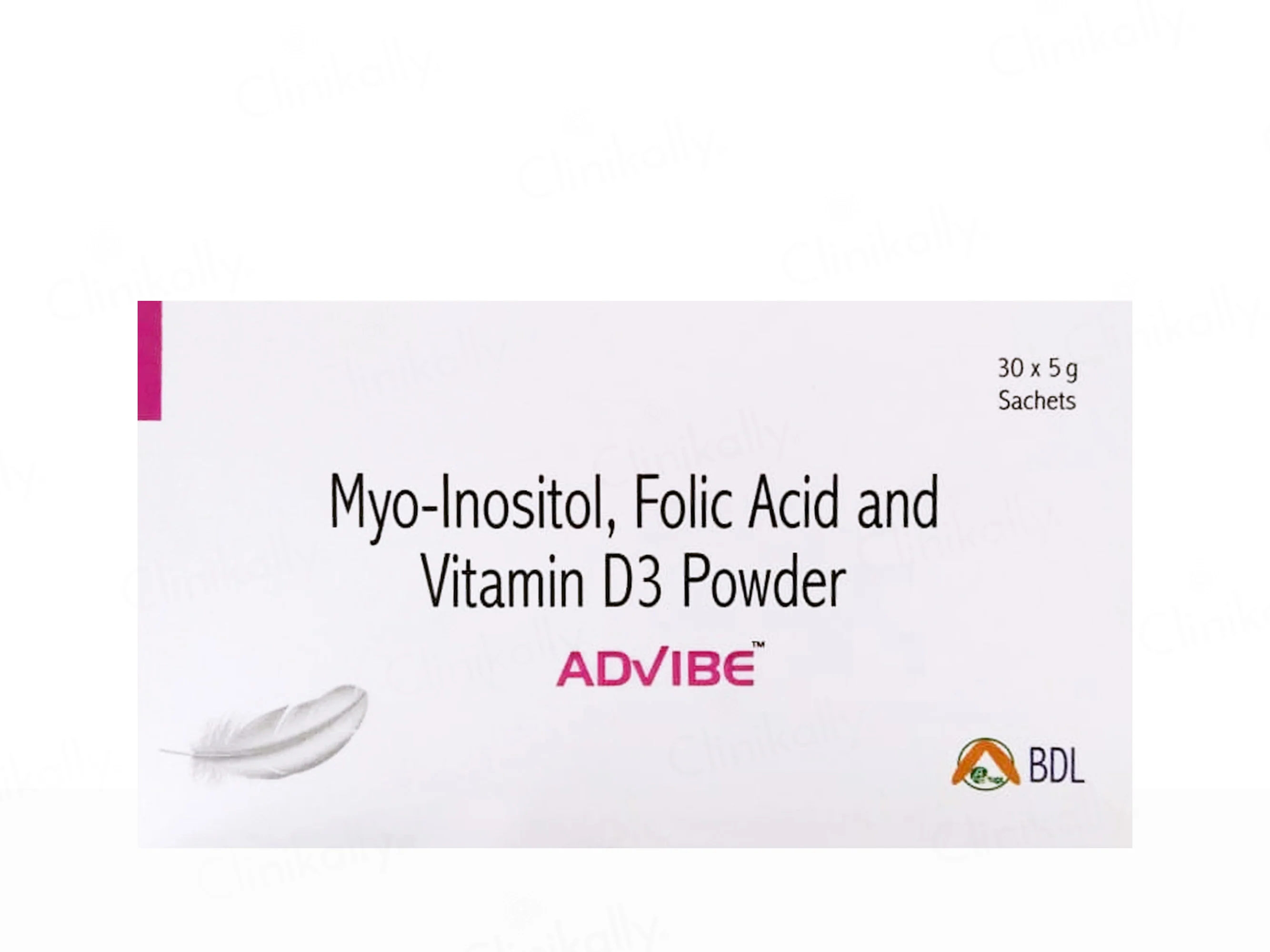 Advibe Myo-Inositol, Folic Acid & Vitamin D3 Nutraceutical Powder - Image 3