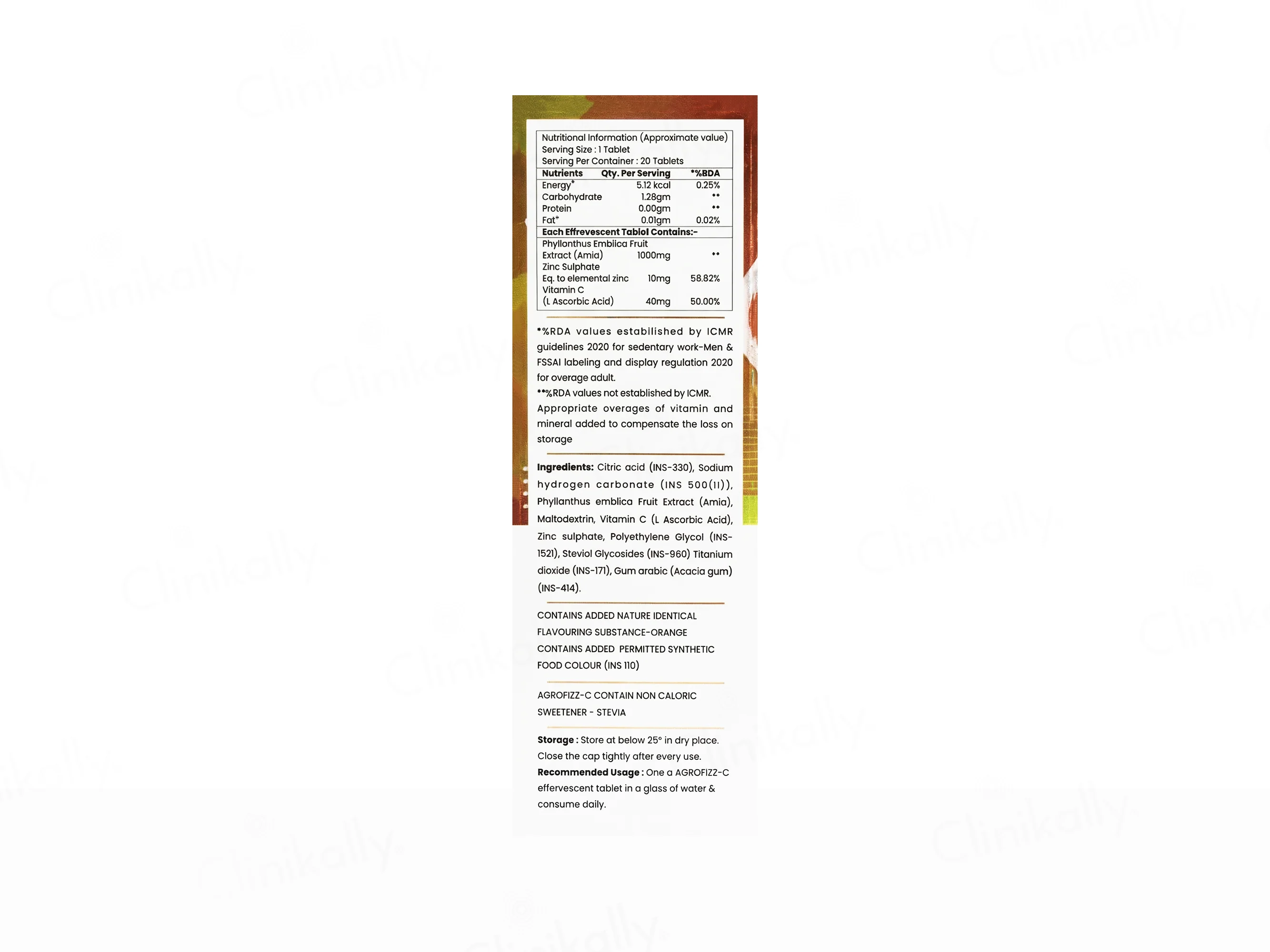 Agrofizz C Natural Vitamin C 1000mg & Zinc Sugar Free Effervescent Tablet - Image 4