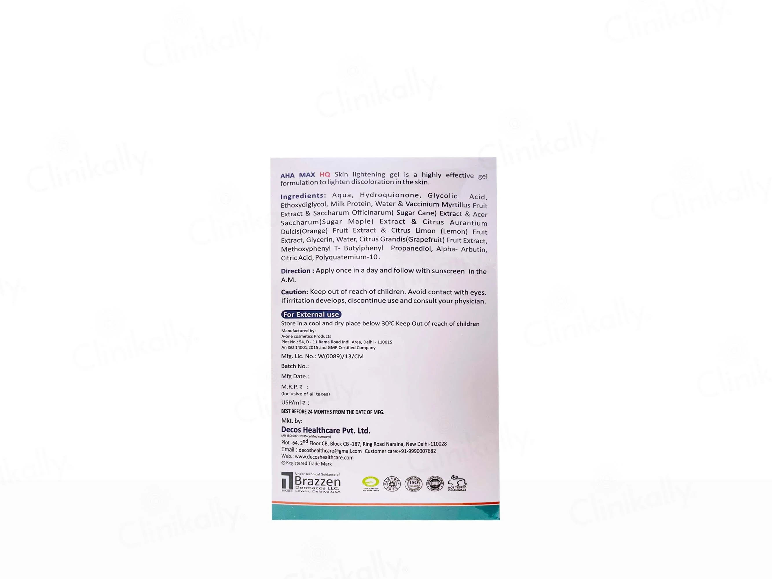 AHA Max-HQ Skin Lightening Gel - Image 3