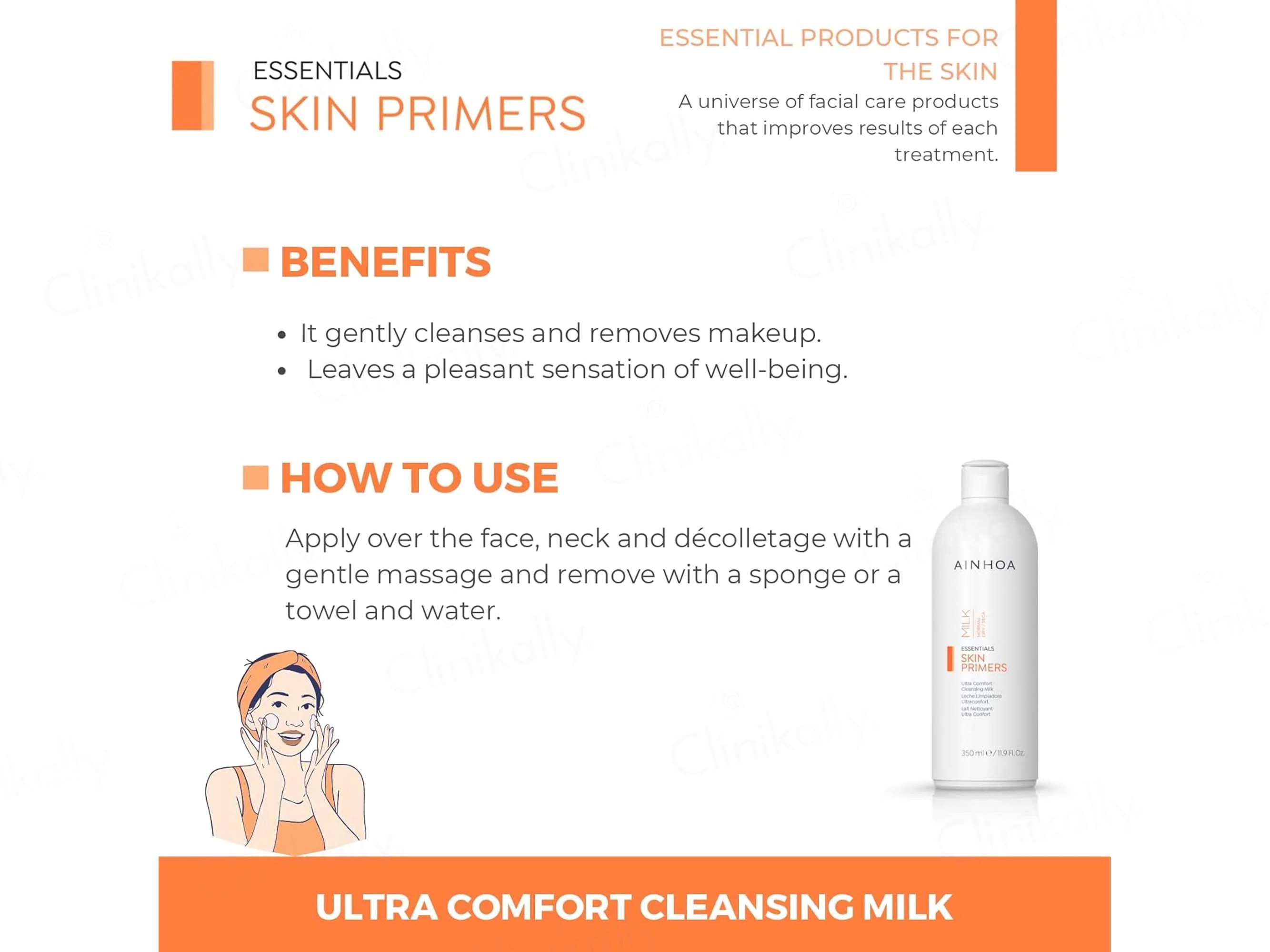 Ainhoa Skin Primers Ultra Comfort Cleansing Milk For Normal & Dry Skin - Image 3