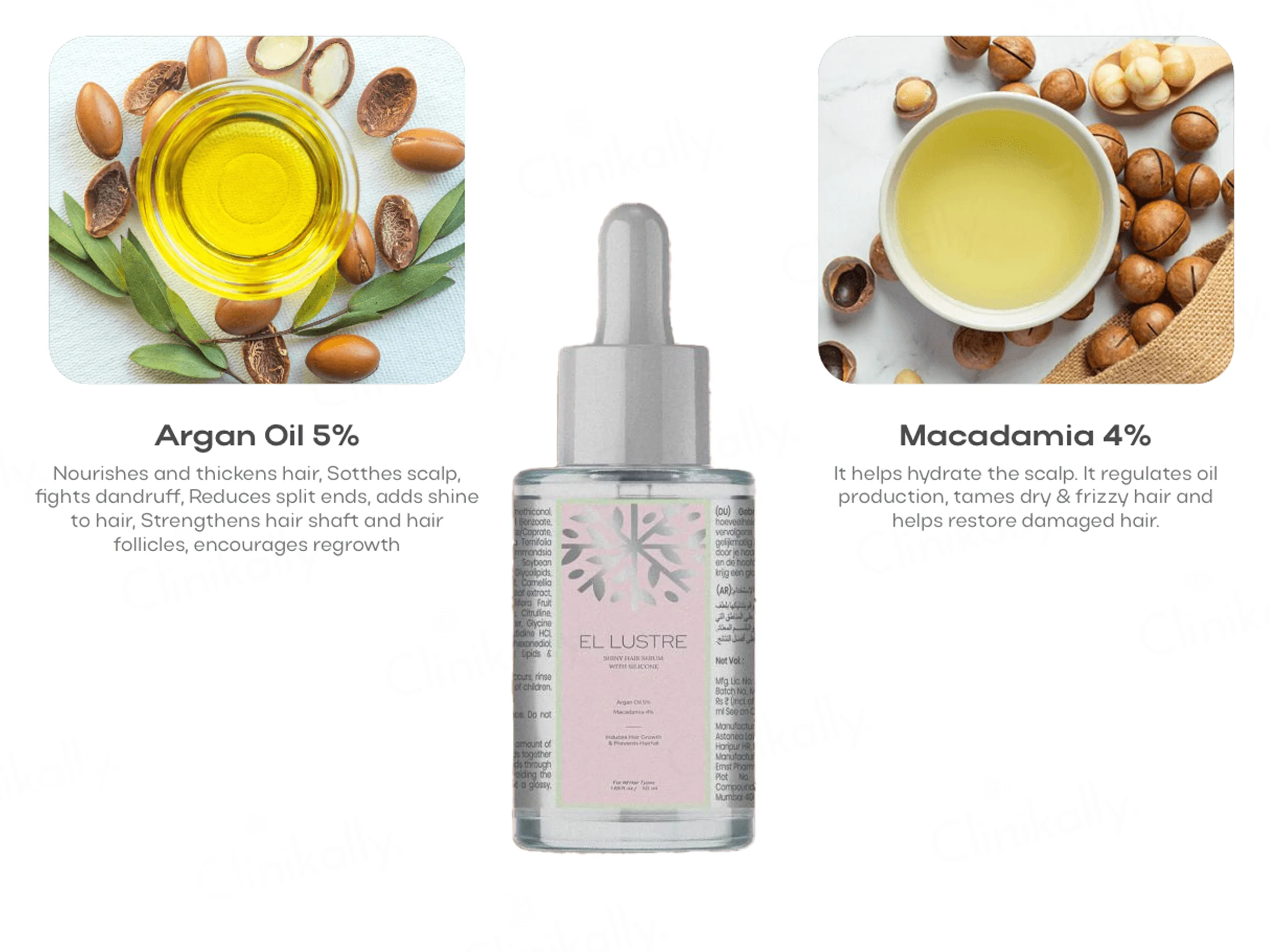 Akasa Cosmetics El Lustre Shiny Hair Serum With Silicone - Image 3