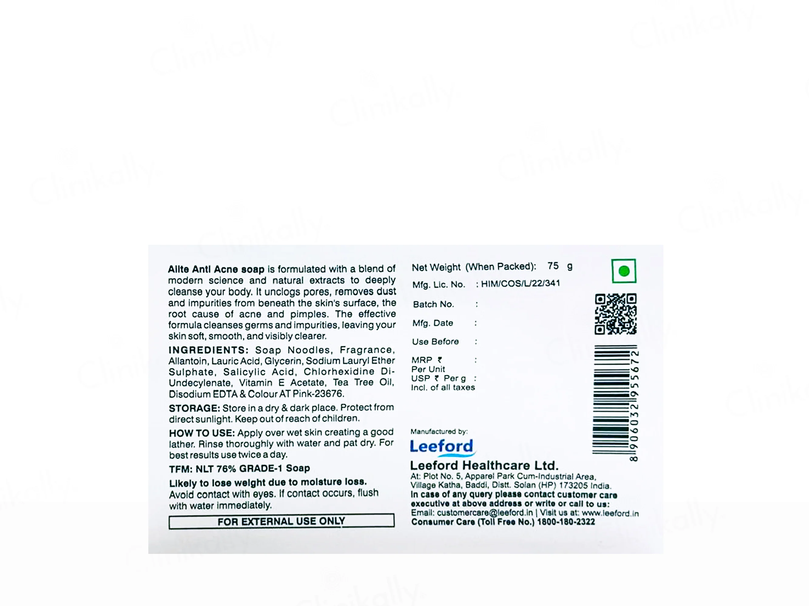 Alite Anti Acne Salicylic Acid & Tea Tree Oil Soap - Image 3