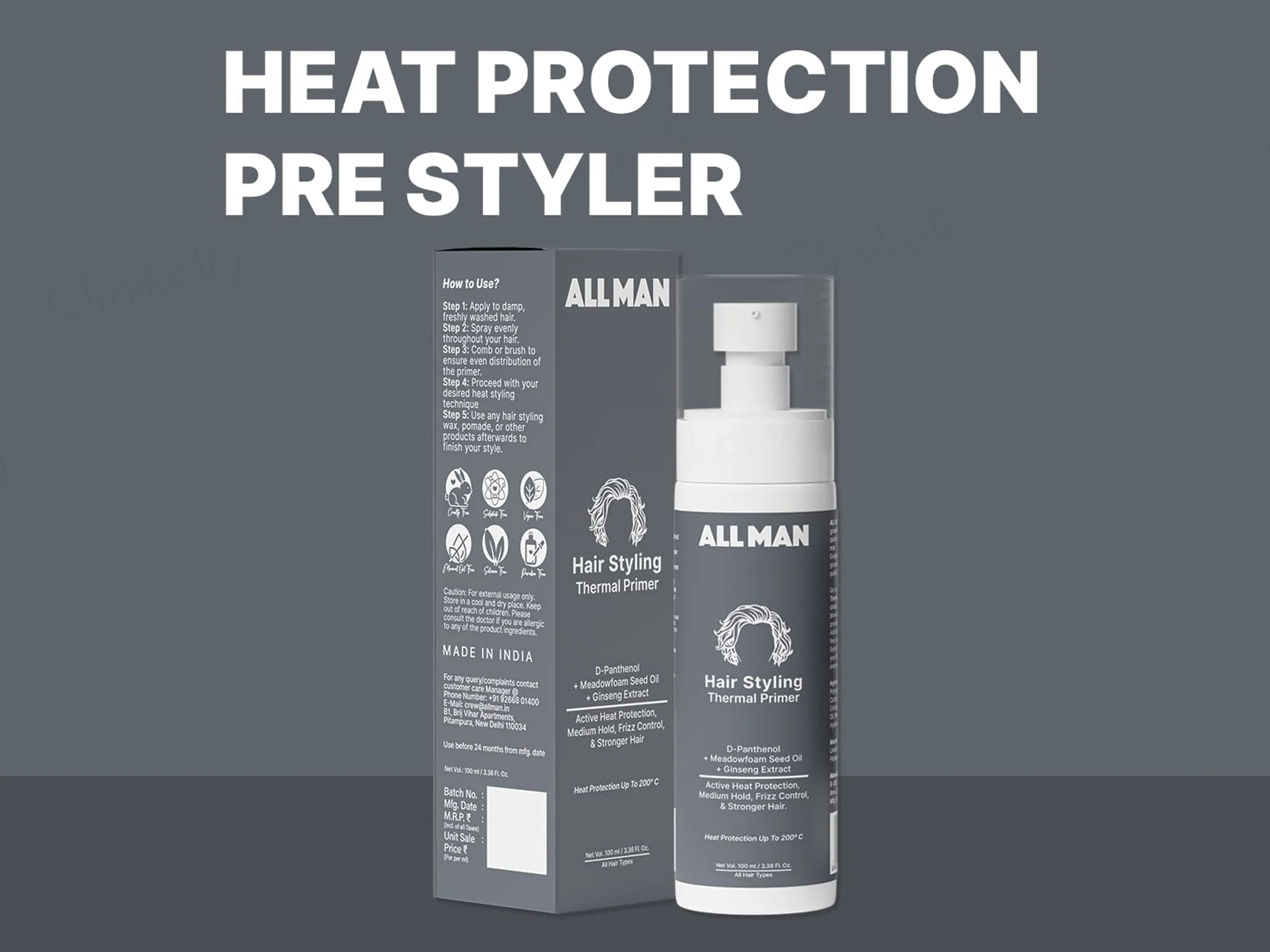 ALL MAN Hair Styling Thermal Primer - Image 3