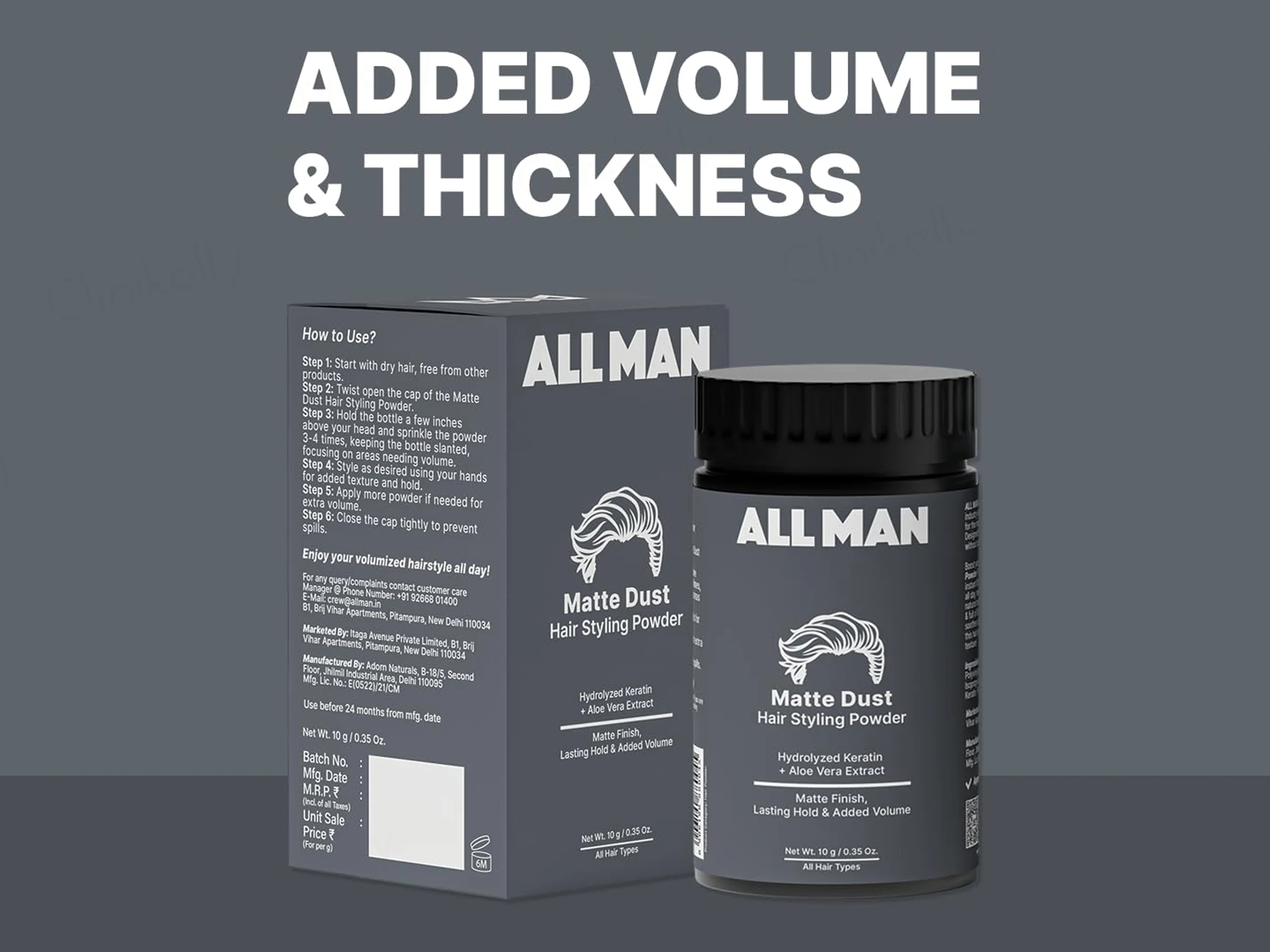 ALL MAN Matte Dust Hair Styling Powder - Image 3