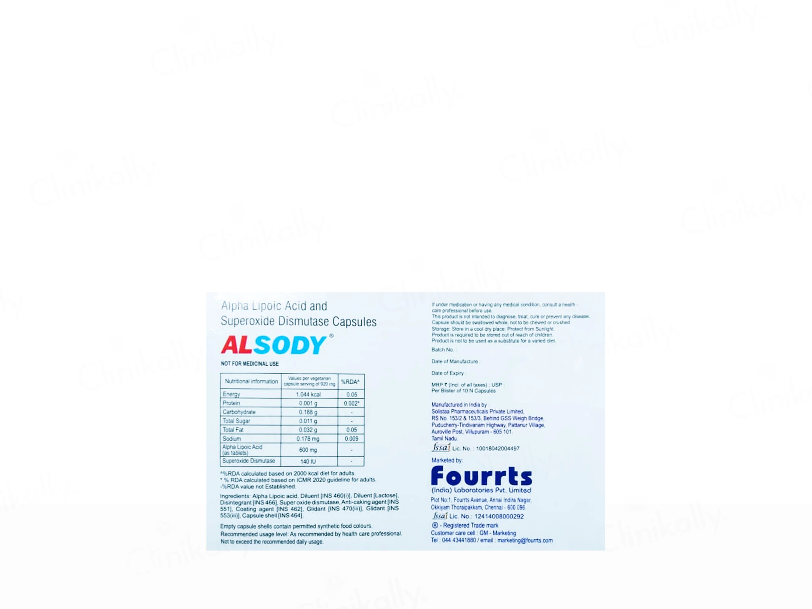 Alsody Nutraceutical Capsule For Adults - Image 2