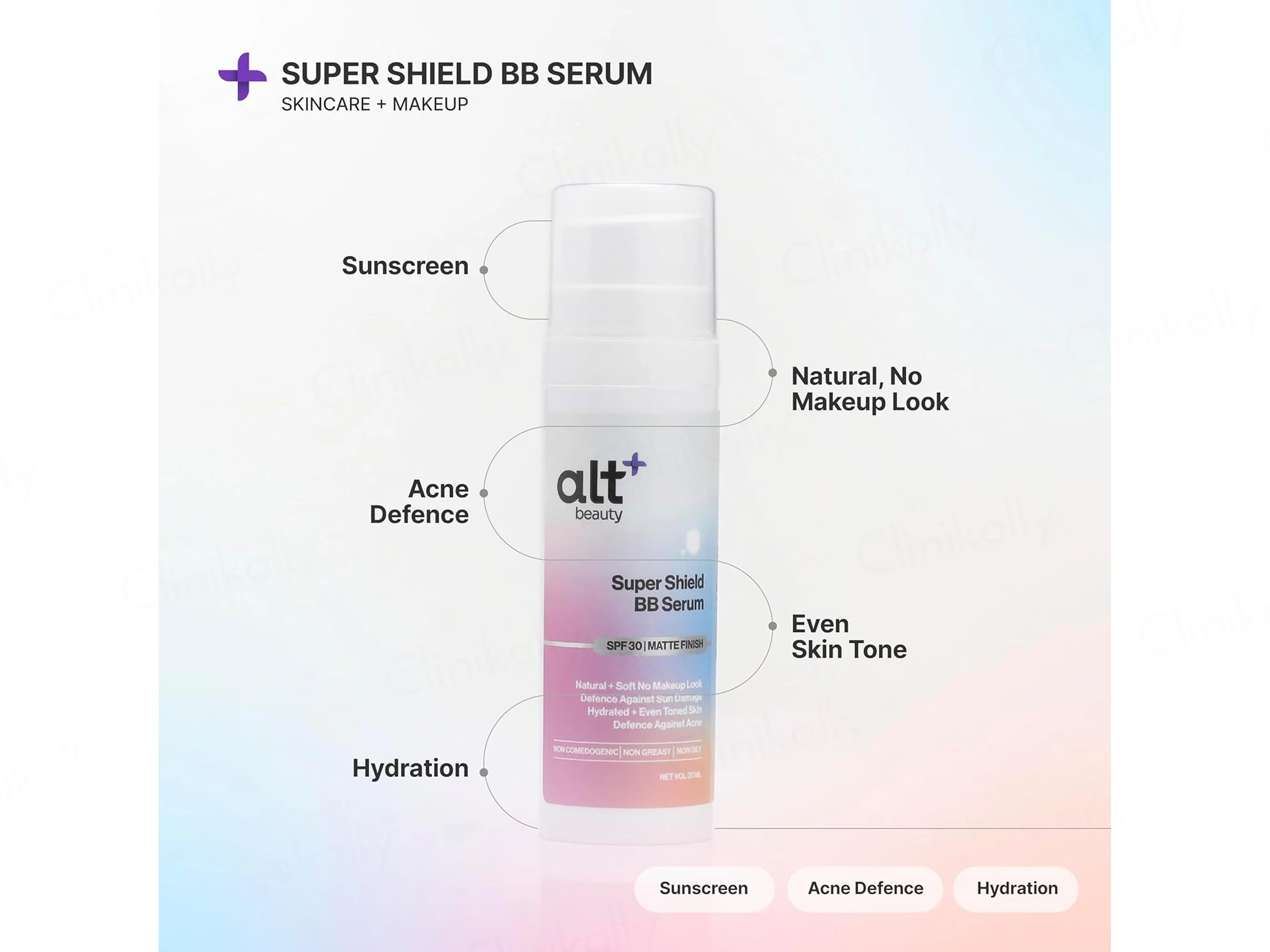 AltBeauty Super Shield Matte Finish BB Face Serum SPF 30 - Image 2