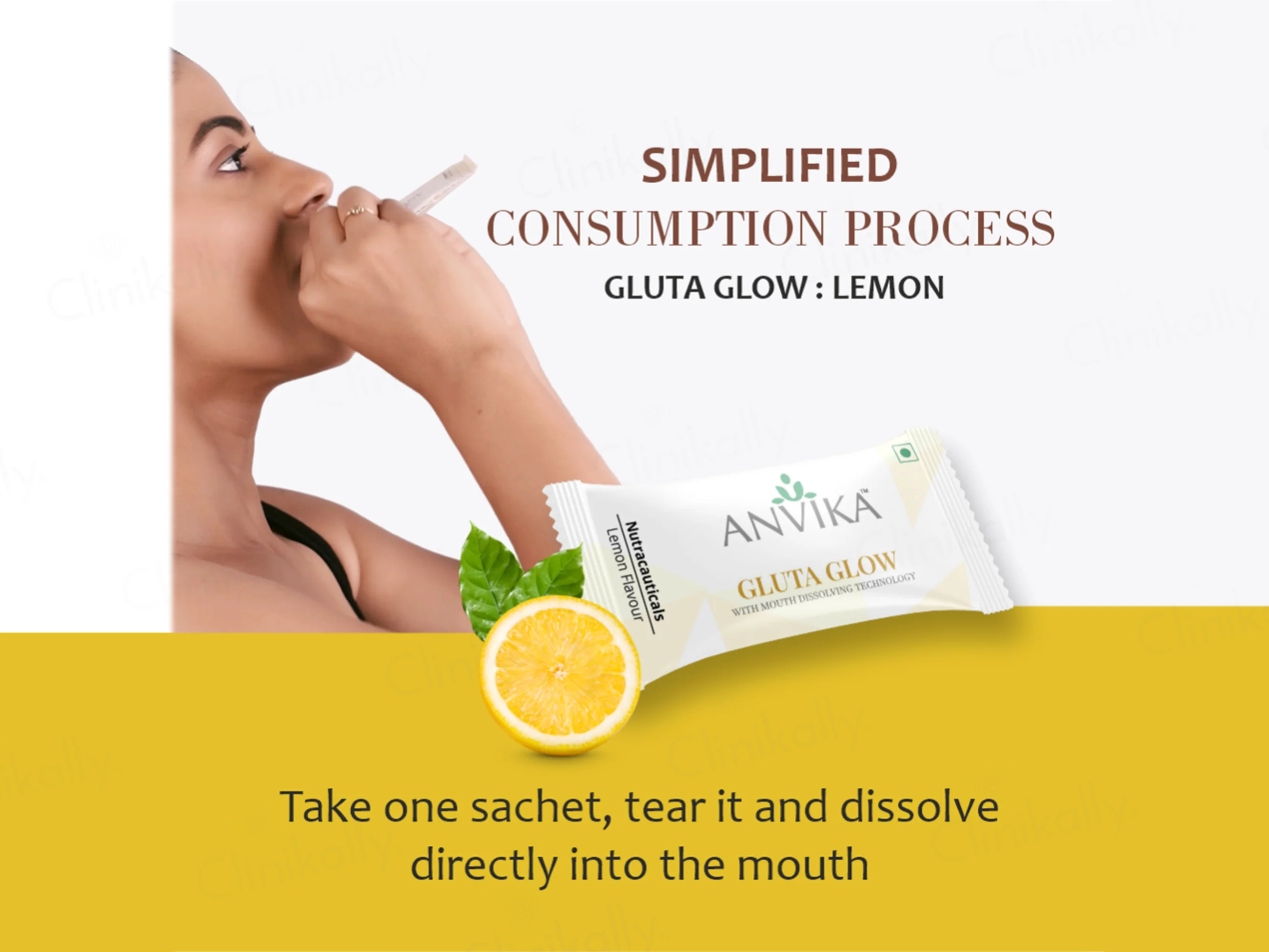 Anvika Gluta Glow Mouth Dissolving Nutraceutical Powder - Lemon Flavour - Image 4