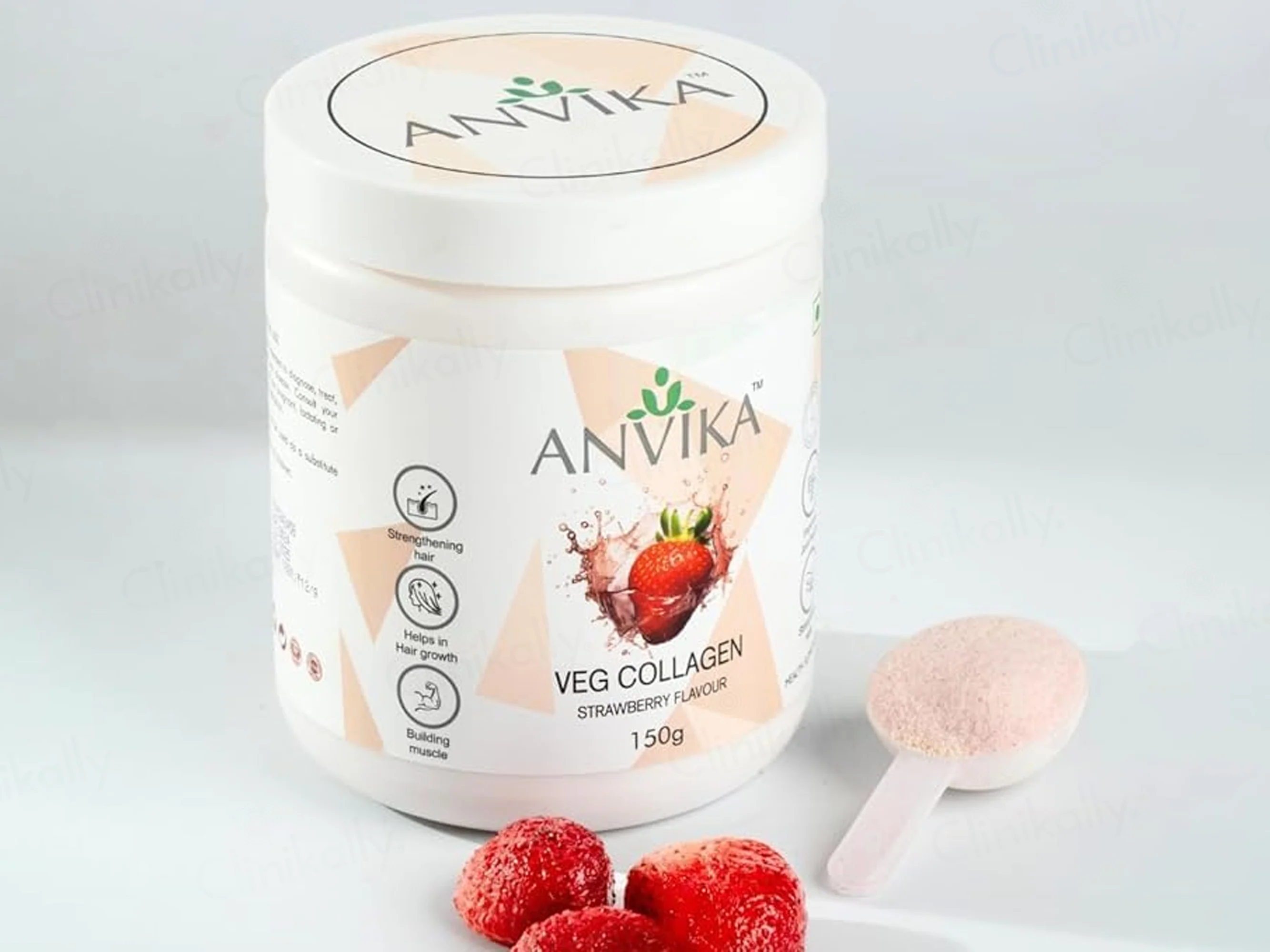 Anvika Veg Collagen Health Supplement Powder - Strawberry Flavour - Image 5