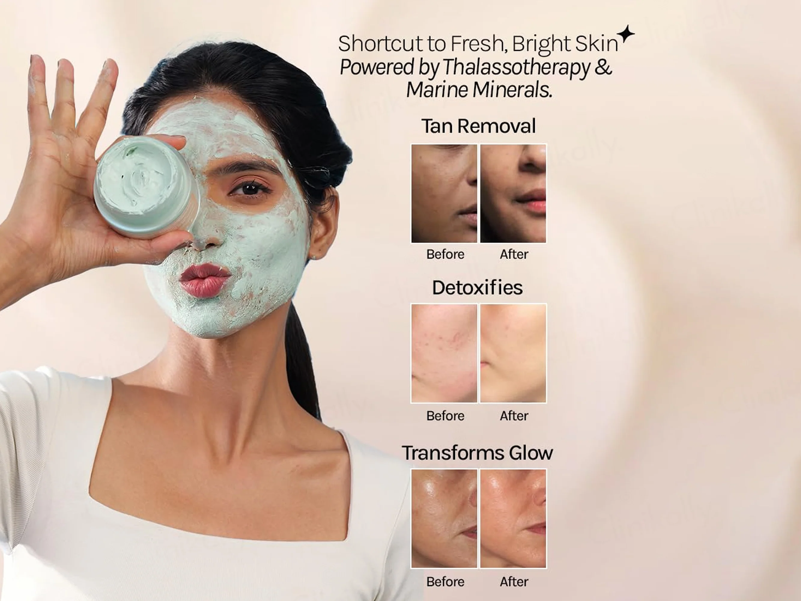 Aquave Tan Bright RX Marine Clay Detan Face Mask - Image 5
