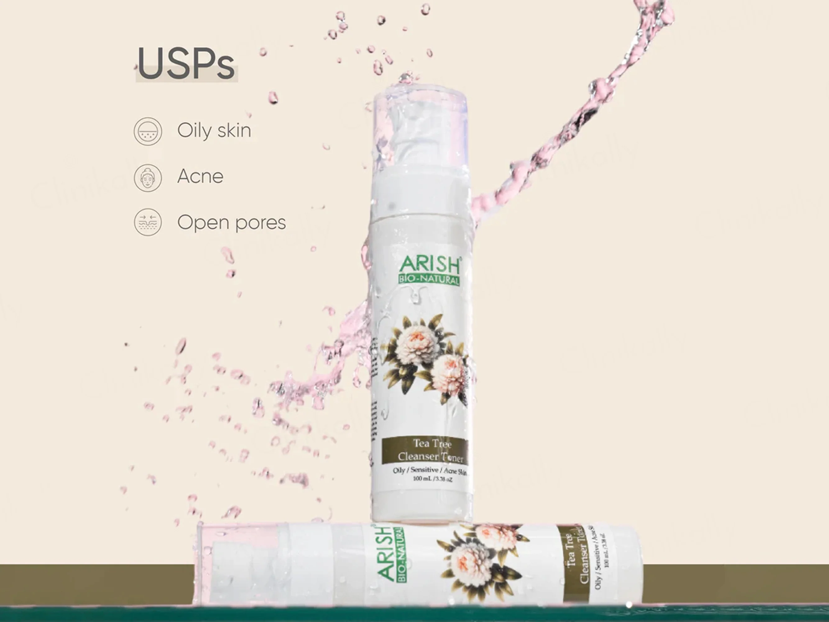 Arish Bio-Natural Tea Tree Cleanser Toner - Image 4
