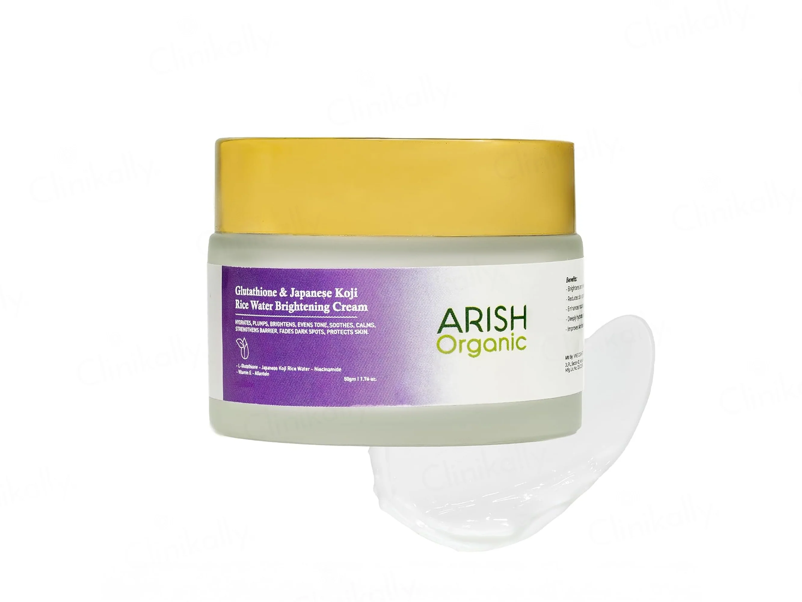 Arish Organic Glutathione & Japanese Koji Rice Water Brightening Cream - Image 2
