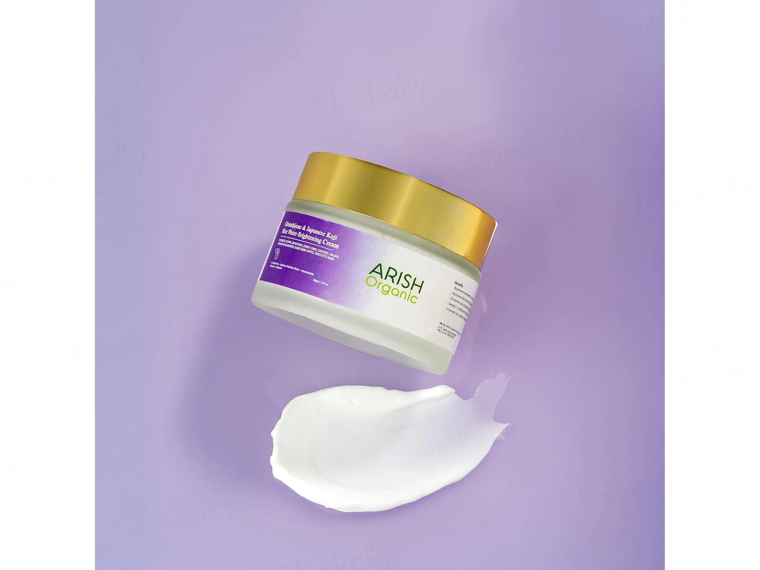 Arish Organic Glutathione & Japanese Koji Rice Water Brightening Cream - Image 5