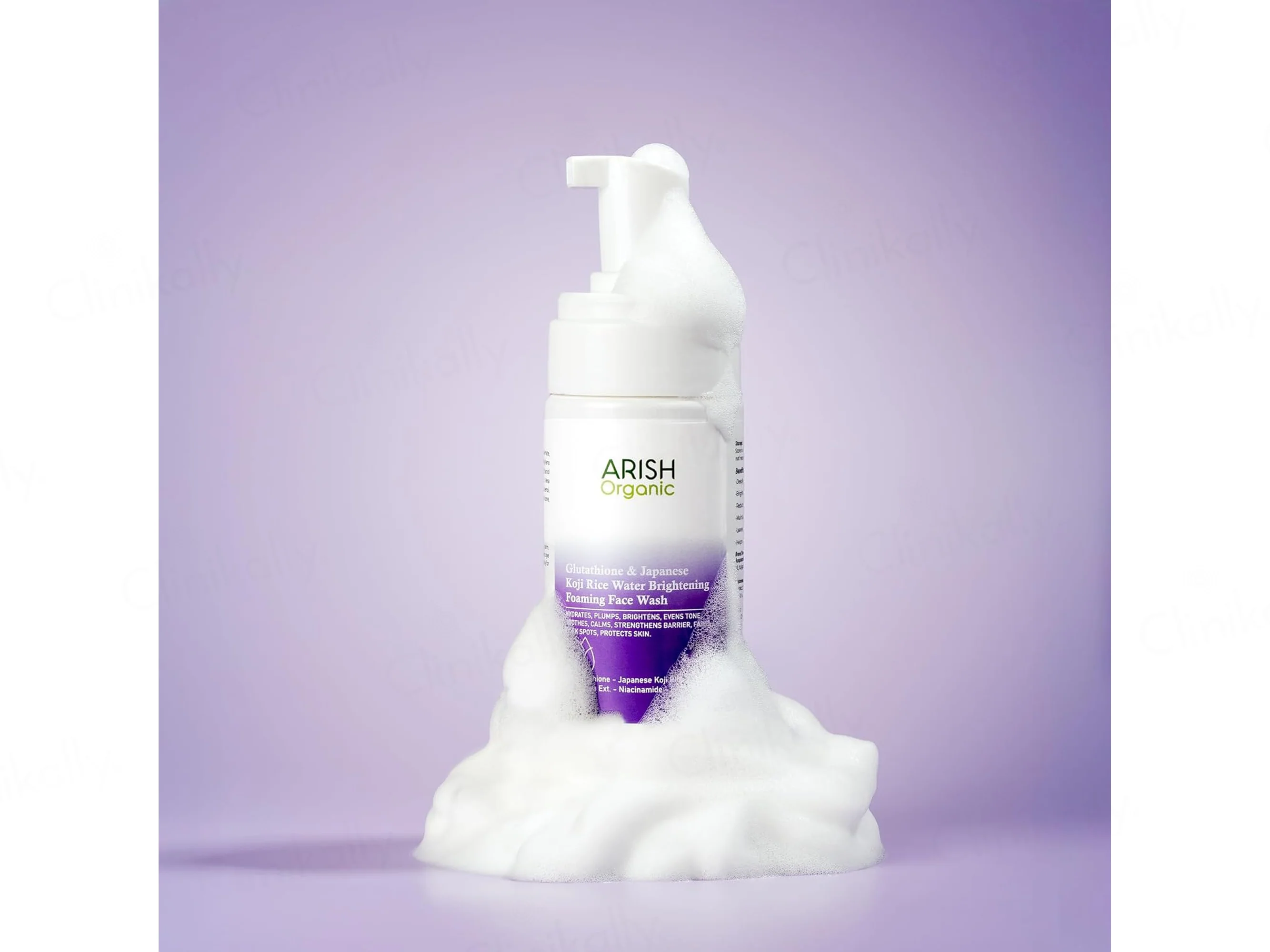 Arish Organic Glutathione & Japanese Koji Rice Water Brightening Foaming Face Wash - Image 3