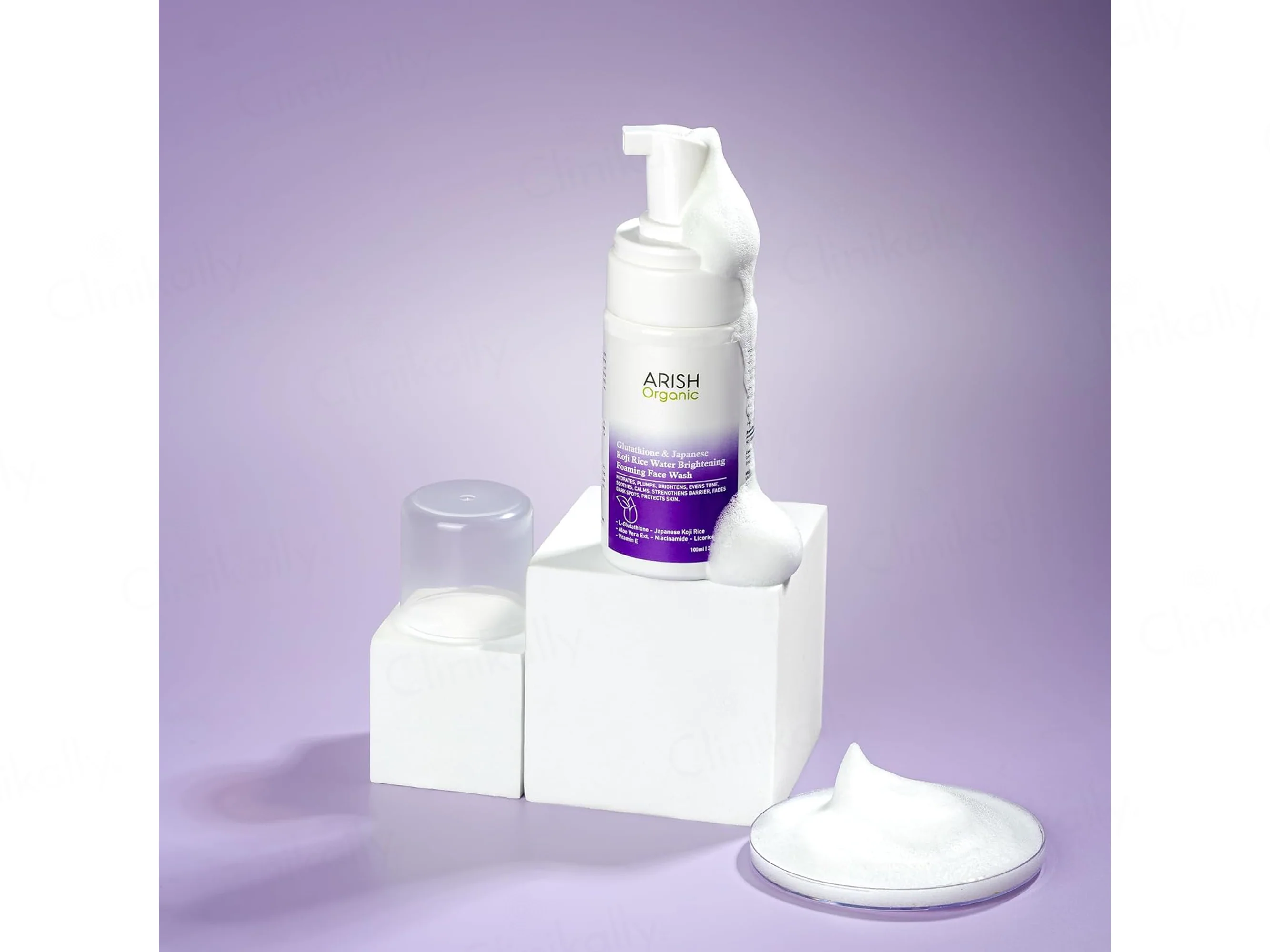 Arish Organic Glutathione & Japanese Koji Rice Water Brightening Foaming Face Wash - Image 4