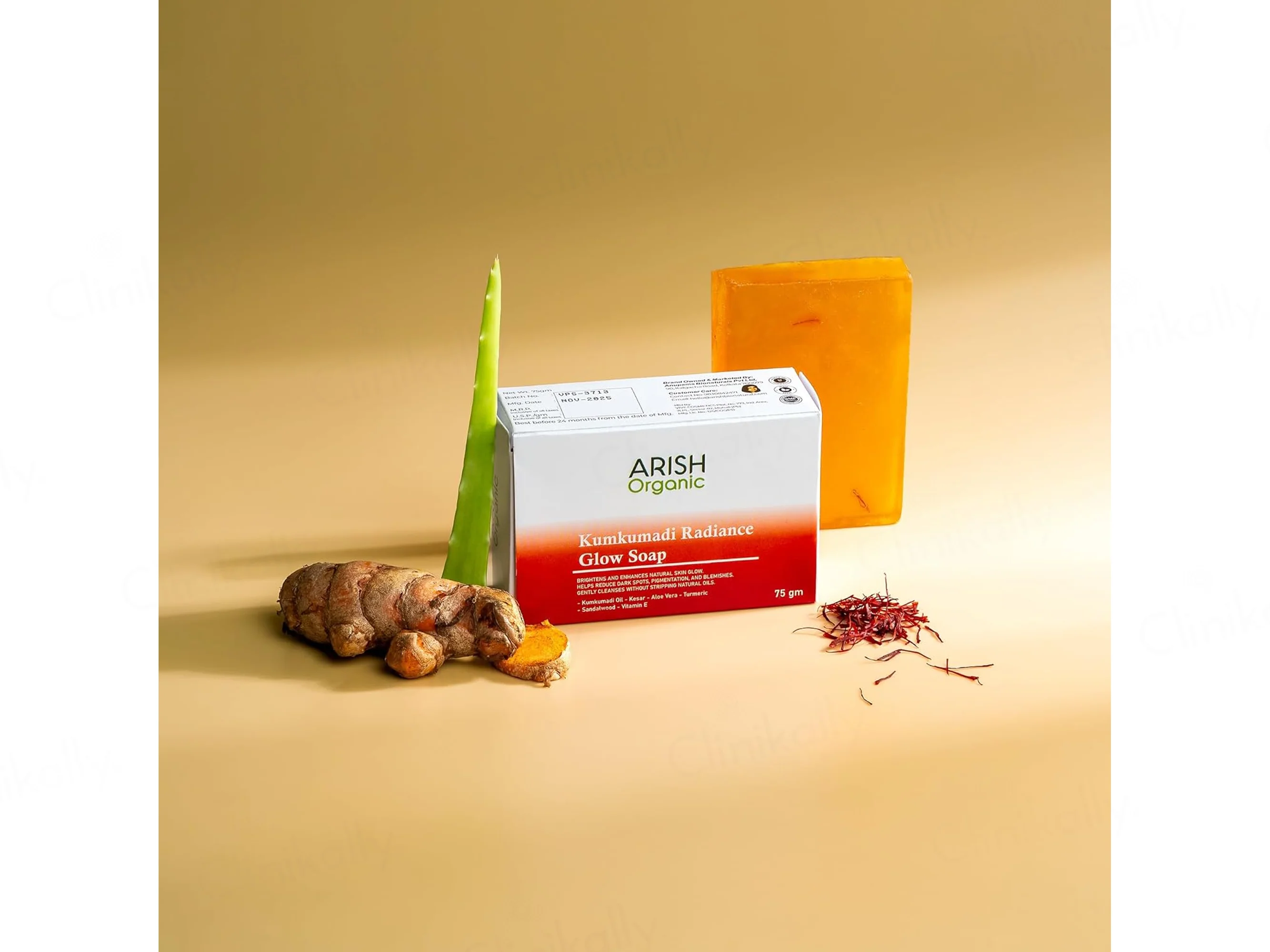 Arish Organic Kumkumadi Radiance Glow Soap - Image 3