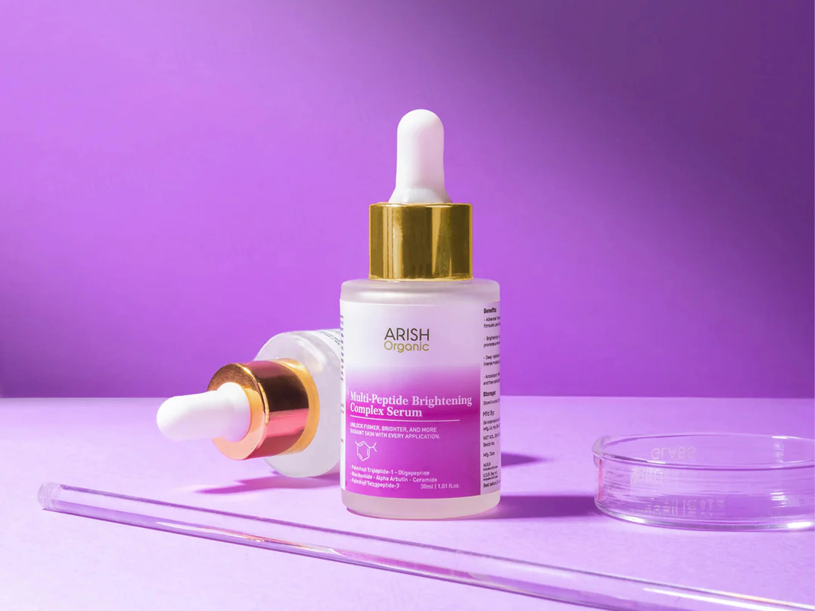 Arish Organic Multi-Peptide Brightening Complex Serum - Image 4