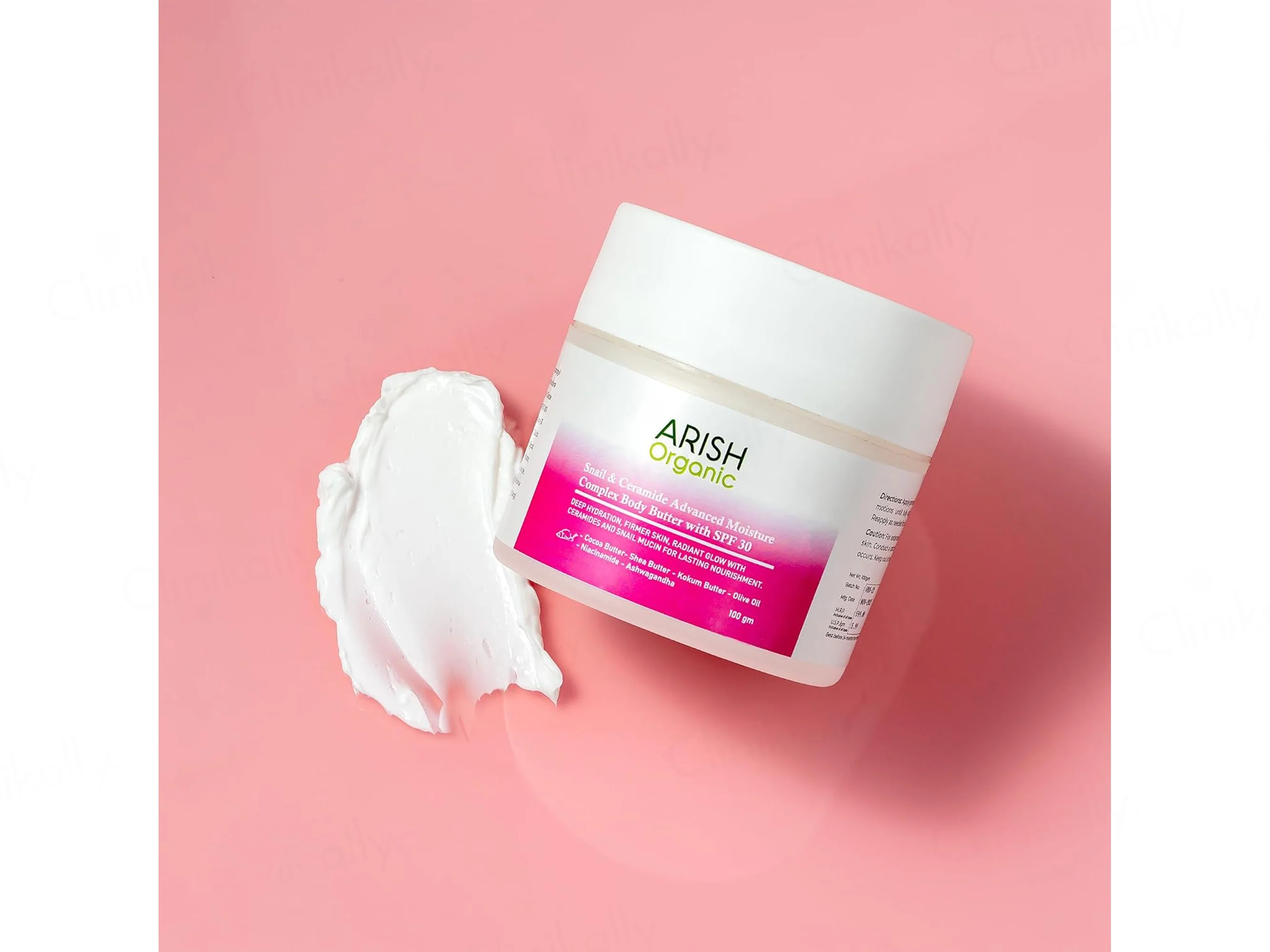 Arish Organic Snail & Ceramide Advanced Moisture Complex Body Butter With SPF 30 - Image 2