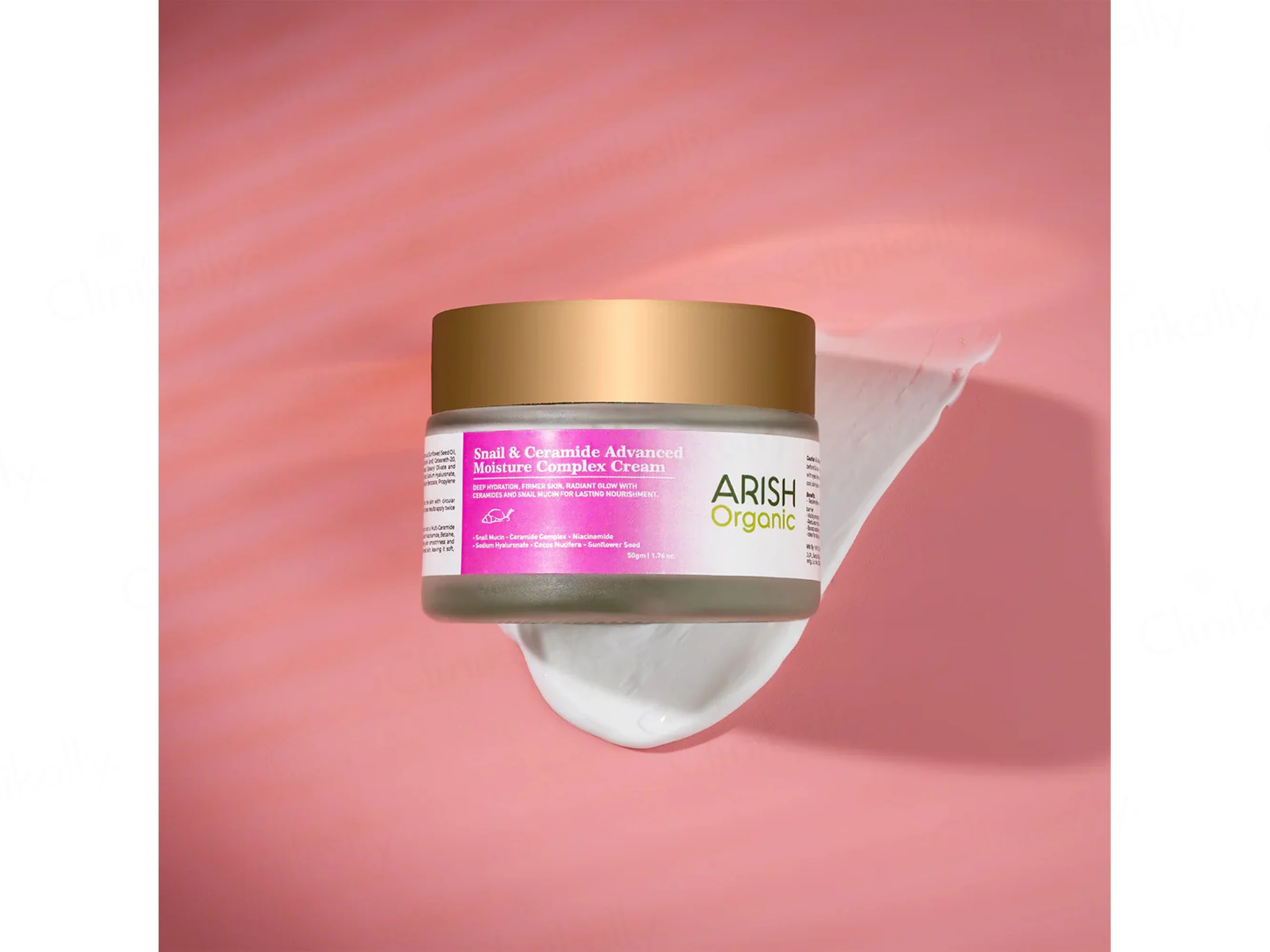 Arish Organic Snail & Ceramide Advanced Moisture Complex Cream - Image 4