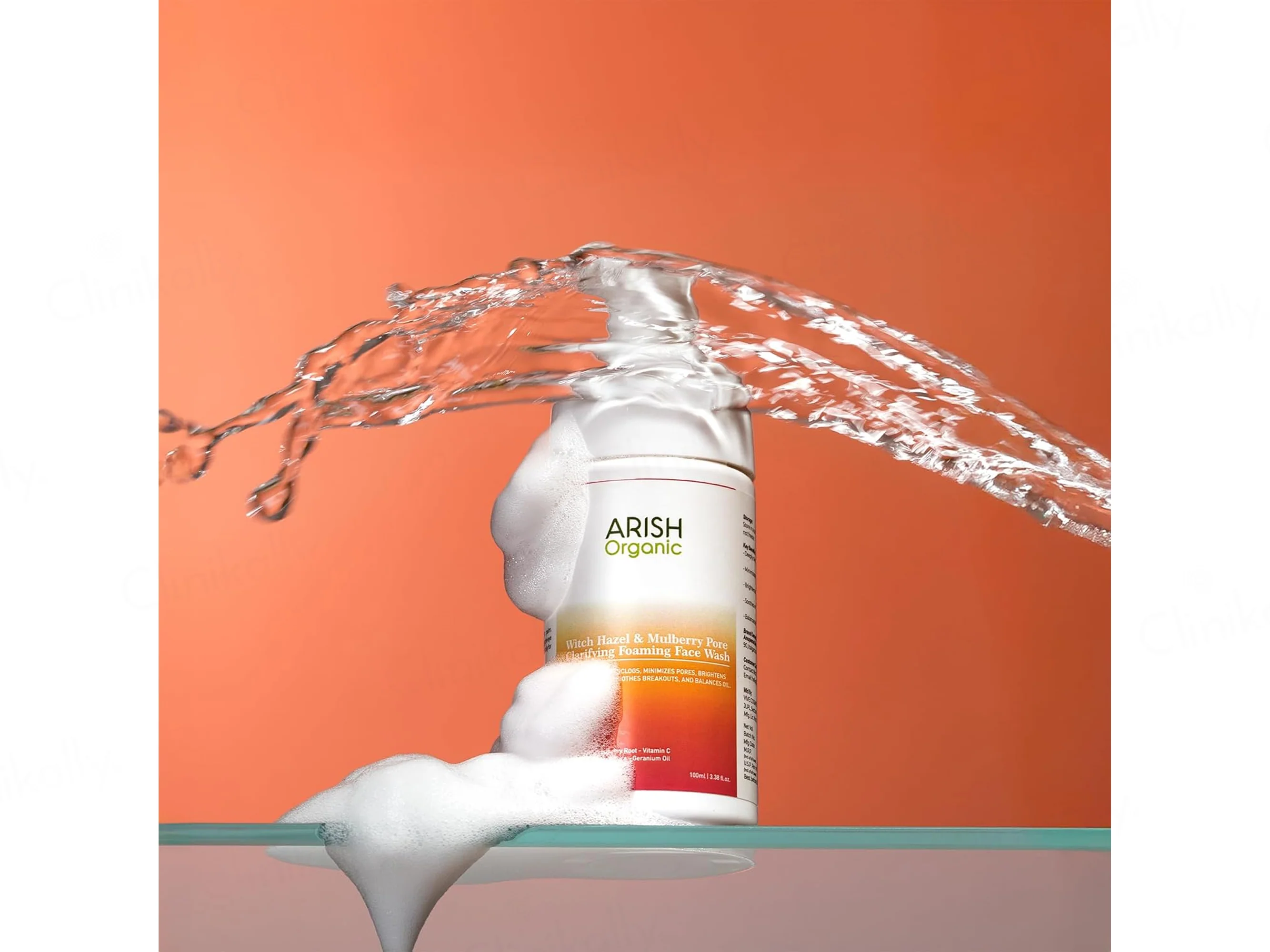 Arish Organic Witch Hazel & Mulberry Pore Clarifying Foaming Face Wash - Image 4
