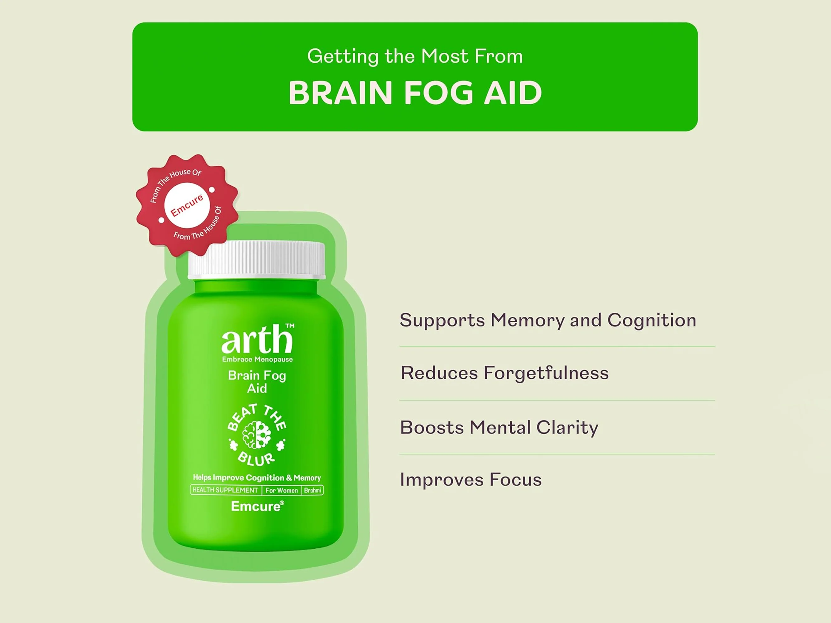 Arth Brain Fog Aid Health Supplement Capsule For Women - Image 4