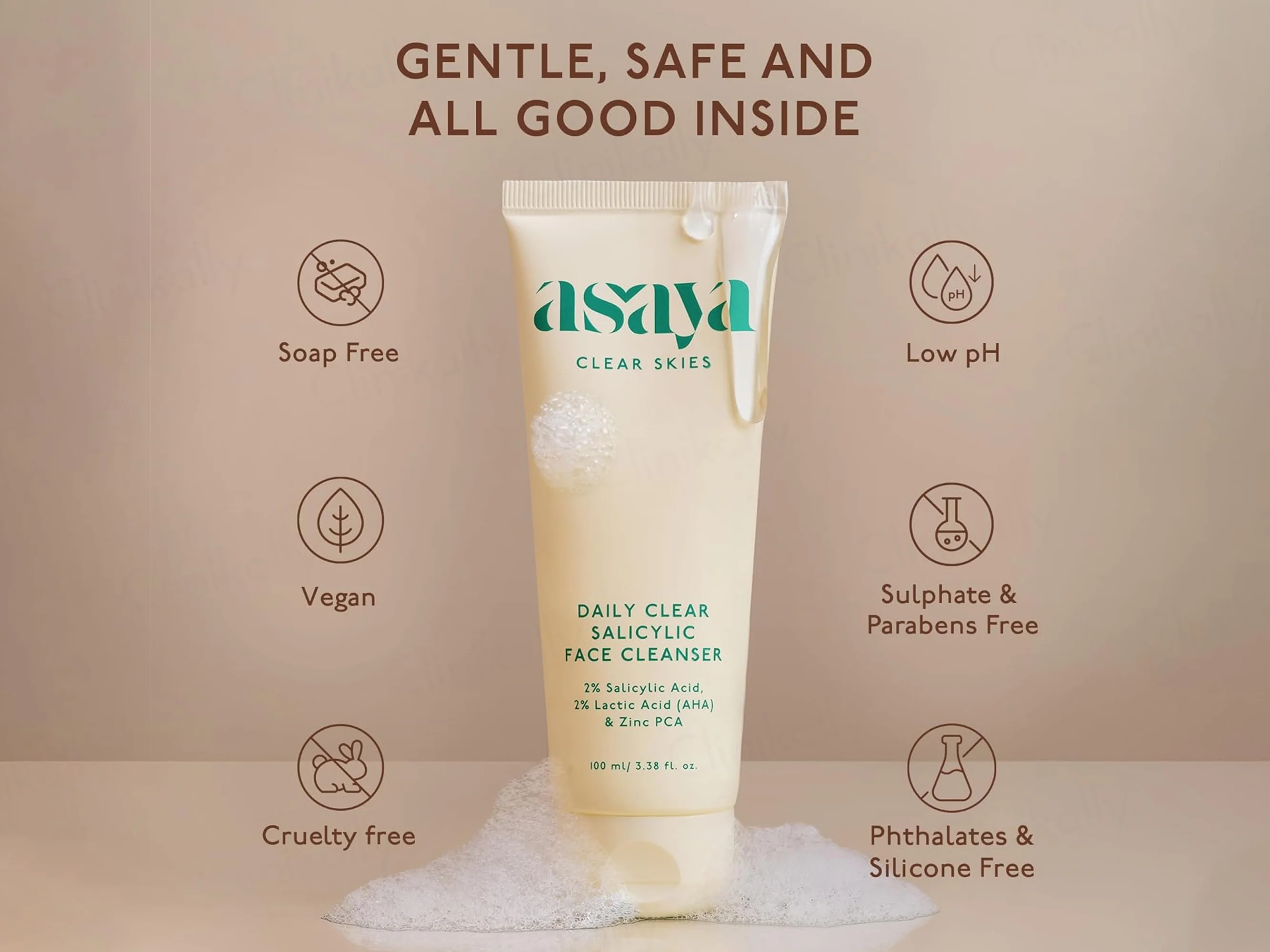 Asaya Daily Clear 2% Salicylic Acid Face Cleanser - Image 5