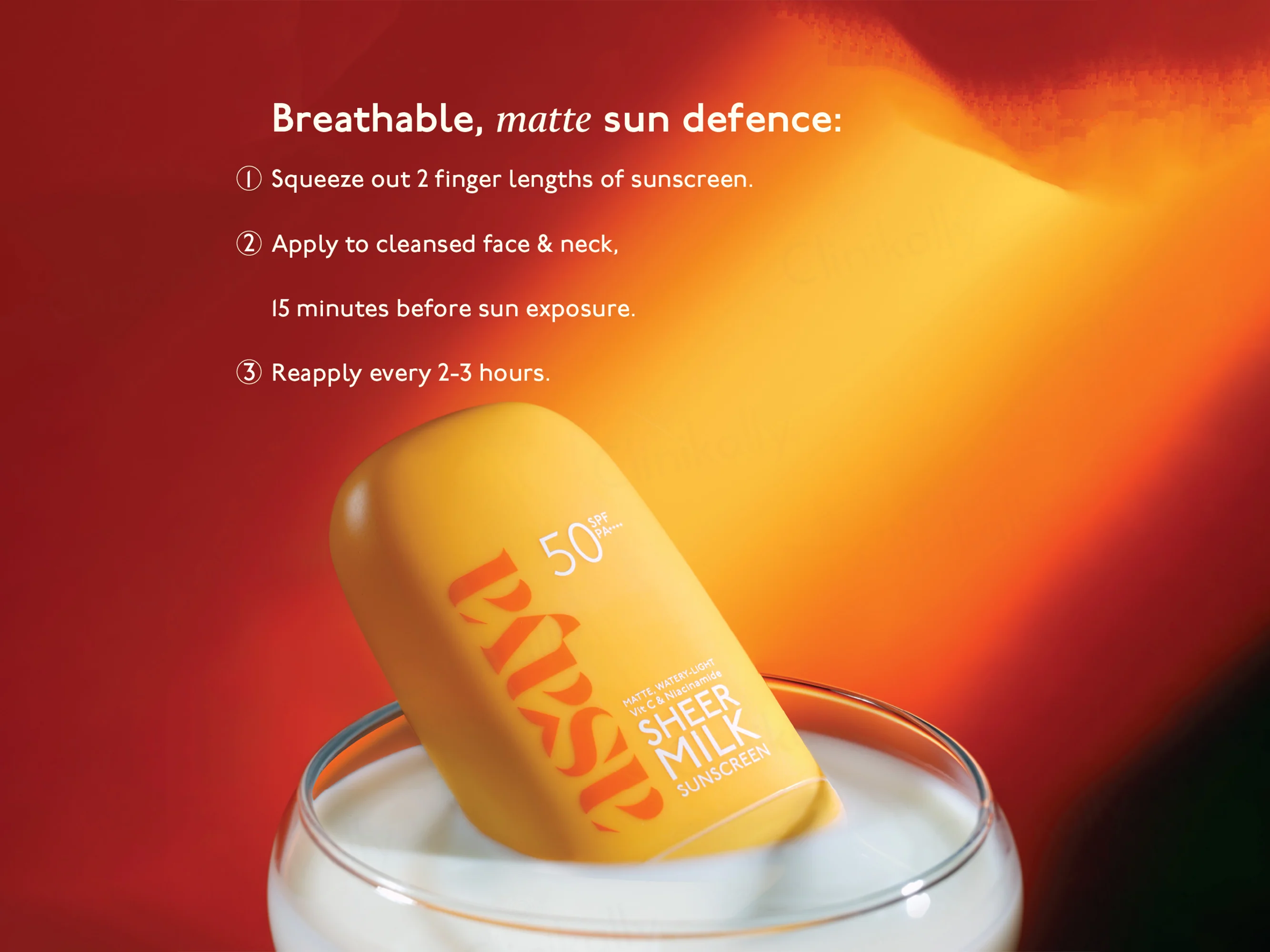 Asaya Under One Sun Ultra-Light Matte Fluid Sheer Milk Sunscreen SPF 50 PA++++ - Image 7