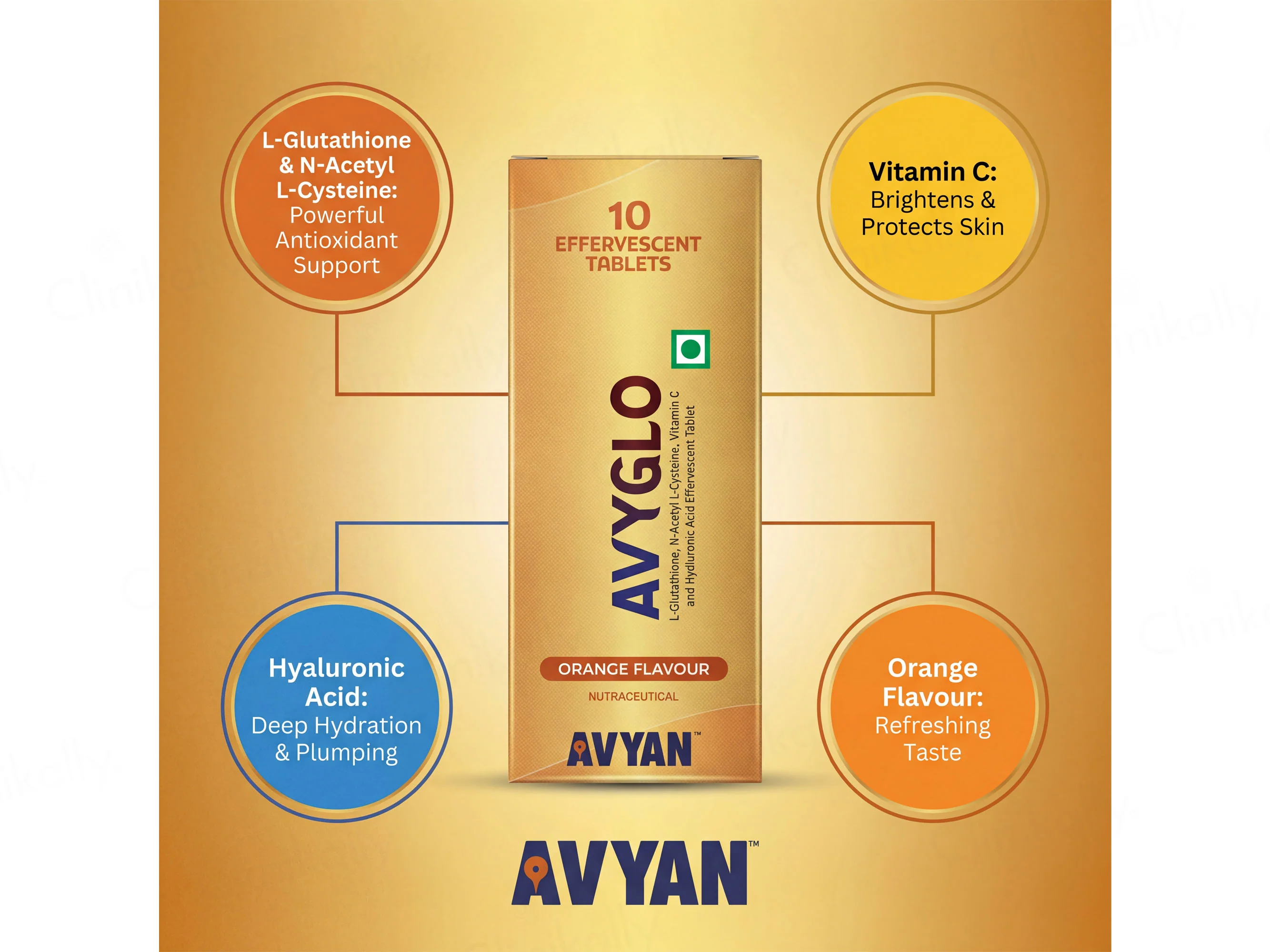 Avyglo Nutraceutical Effervescent Tablet - Orange Flavour - Image 2