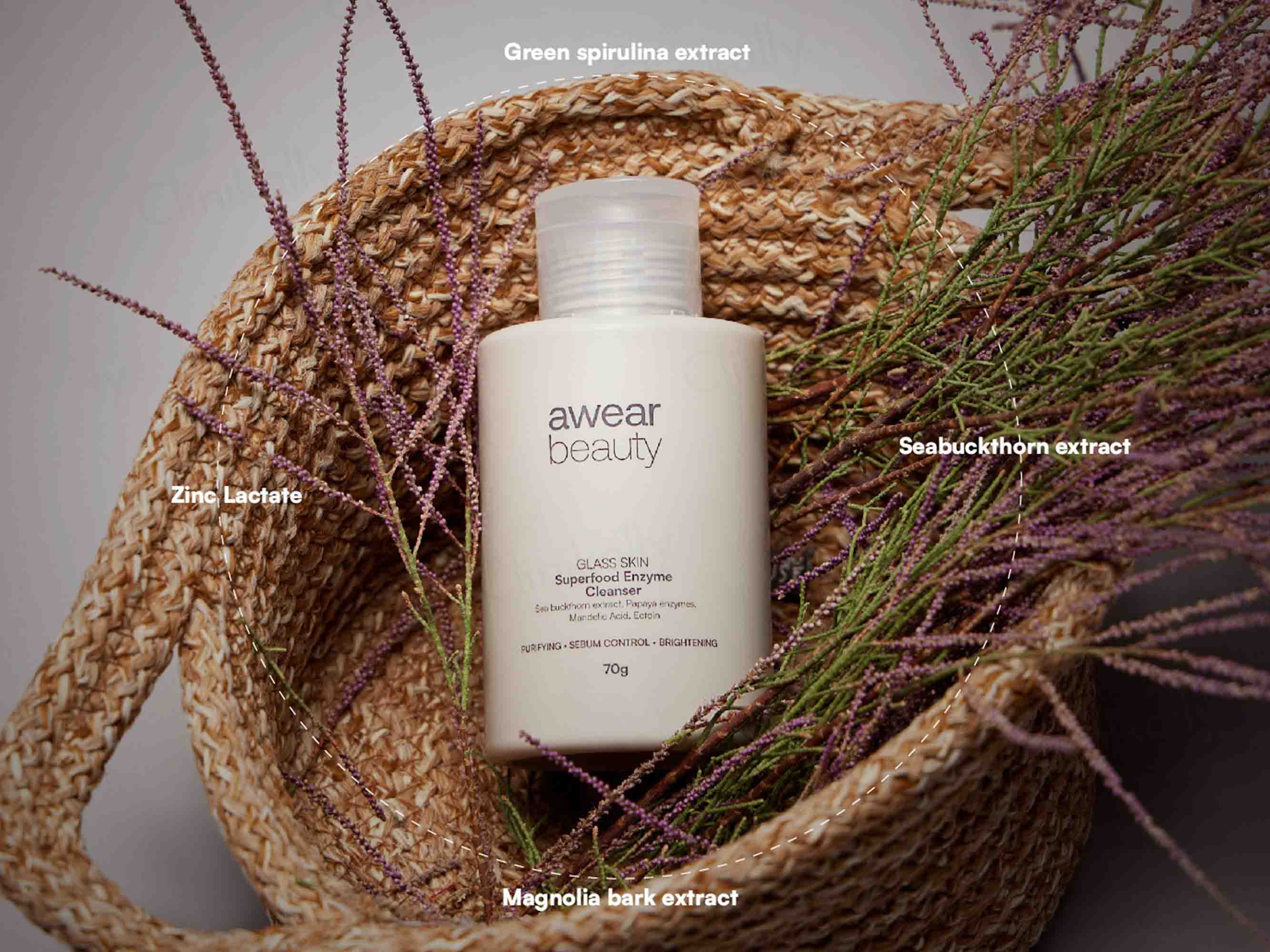 Awear Beauty Glass Skin Superfood Enzyme Cleanser - Image 2