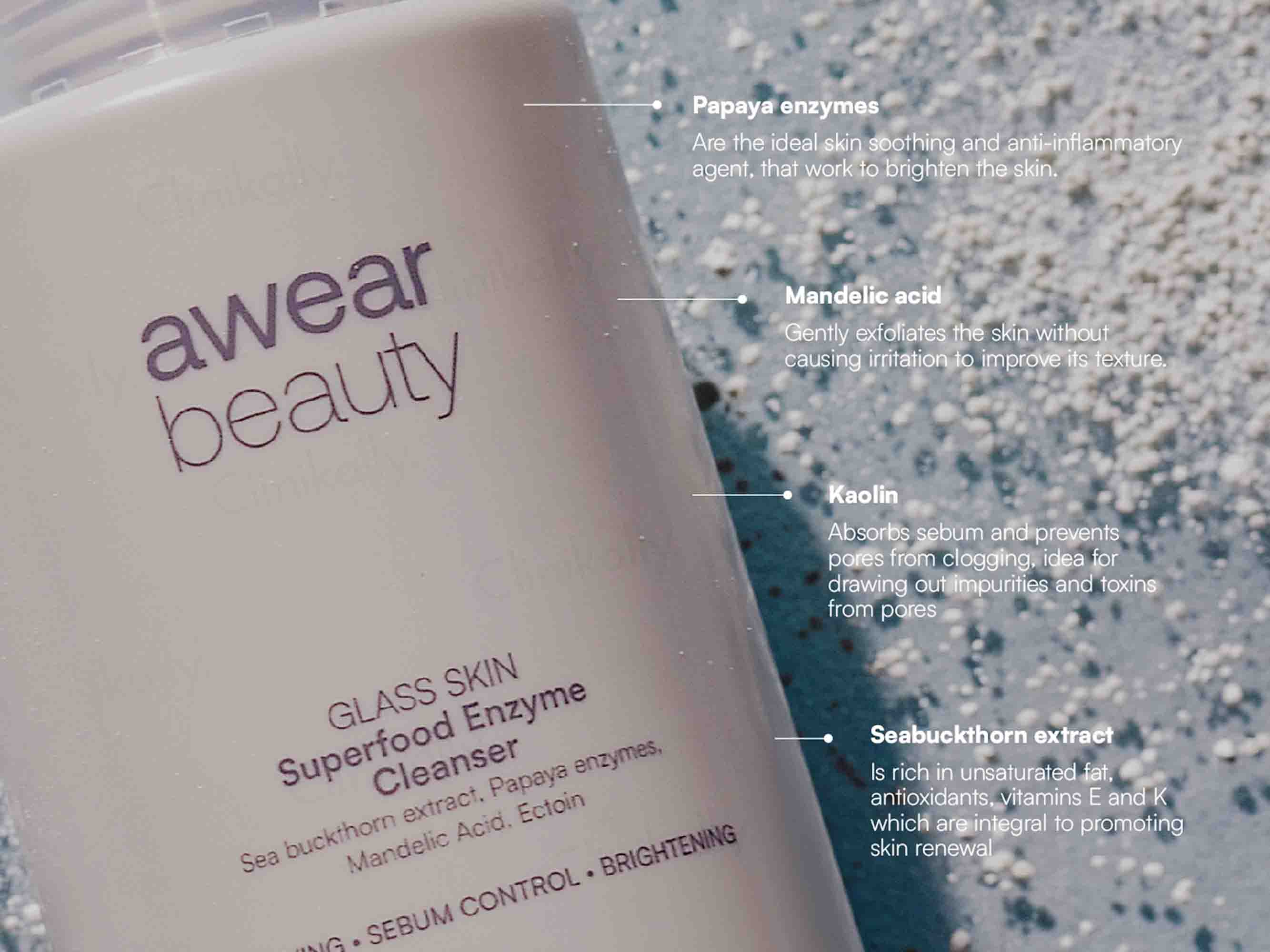 Awear Beauty Glass Skin Superfood Enzyme Cleanser - Image 3