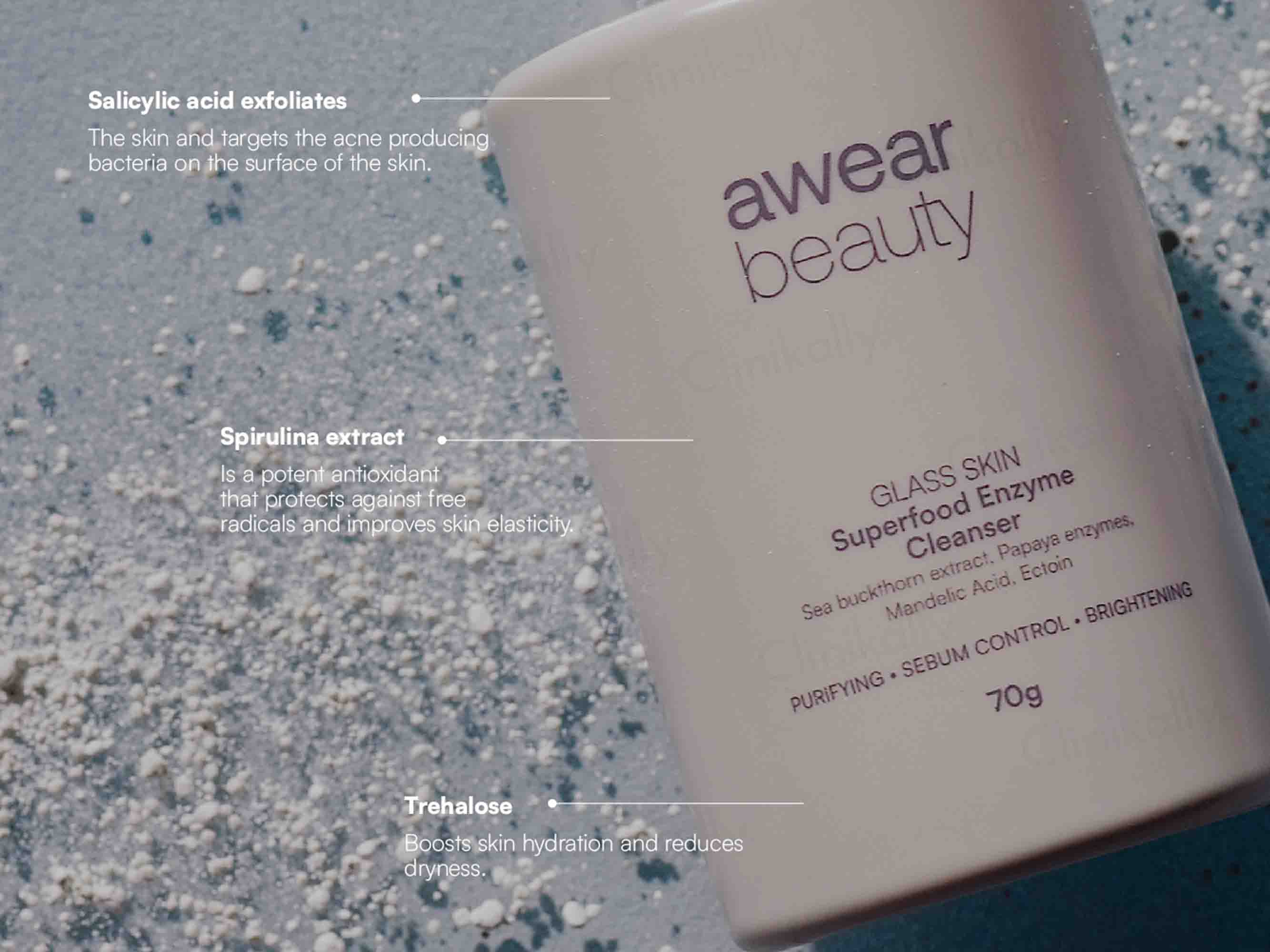 Awear Beauty Glass Skin Superfood Enzyme Cleanser - Image 4