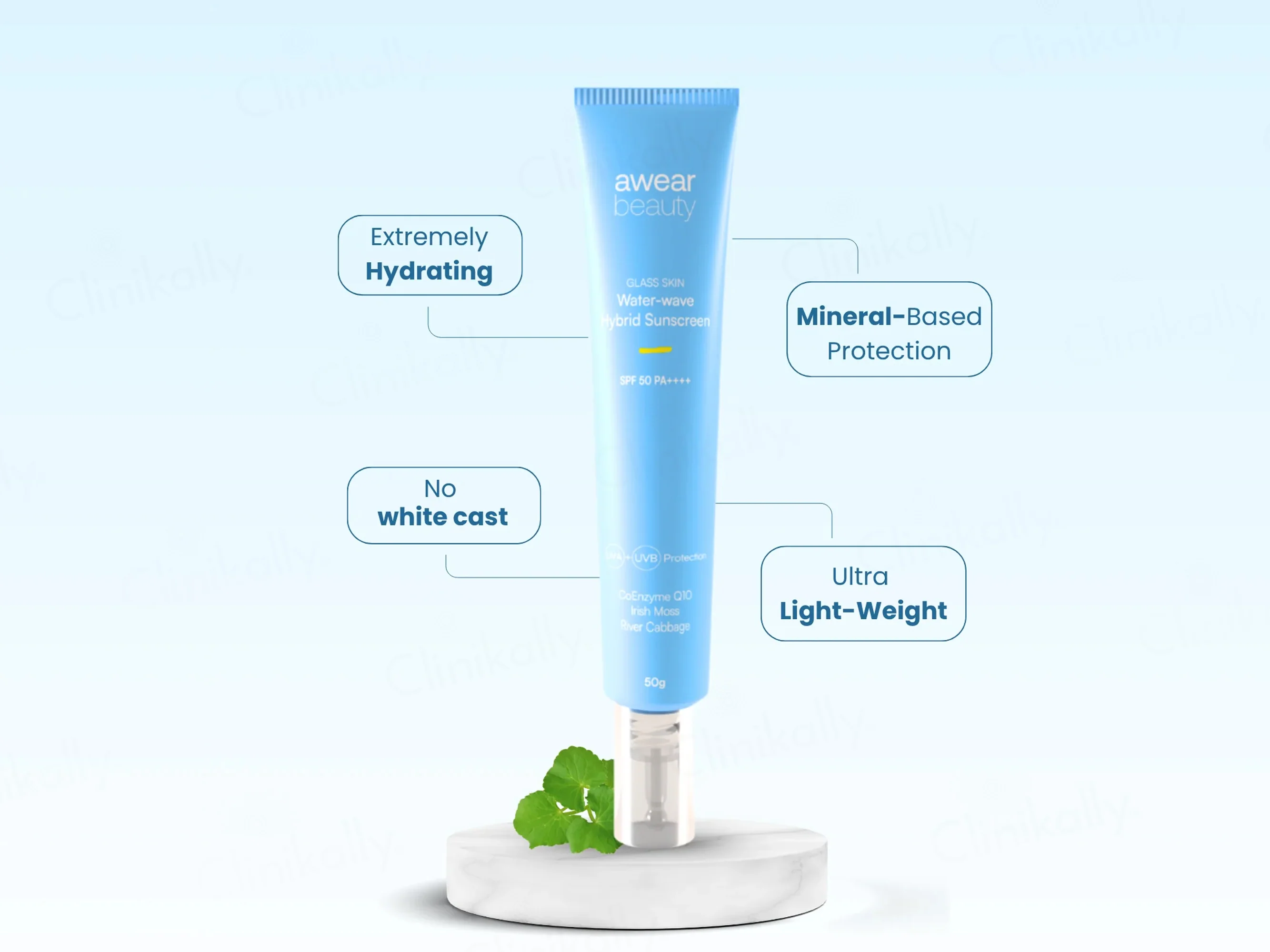 Awear Beauty Glass Skin Water-Wave Hybrid Sunscreen SPF 50 PA++++ - Image 3