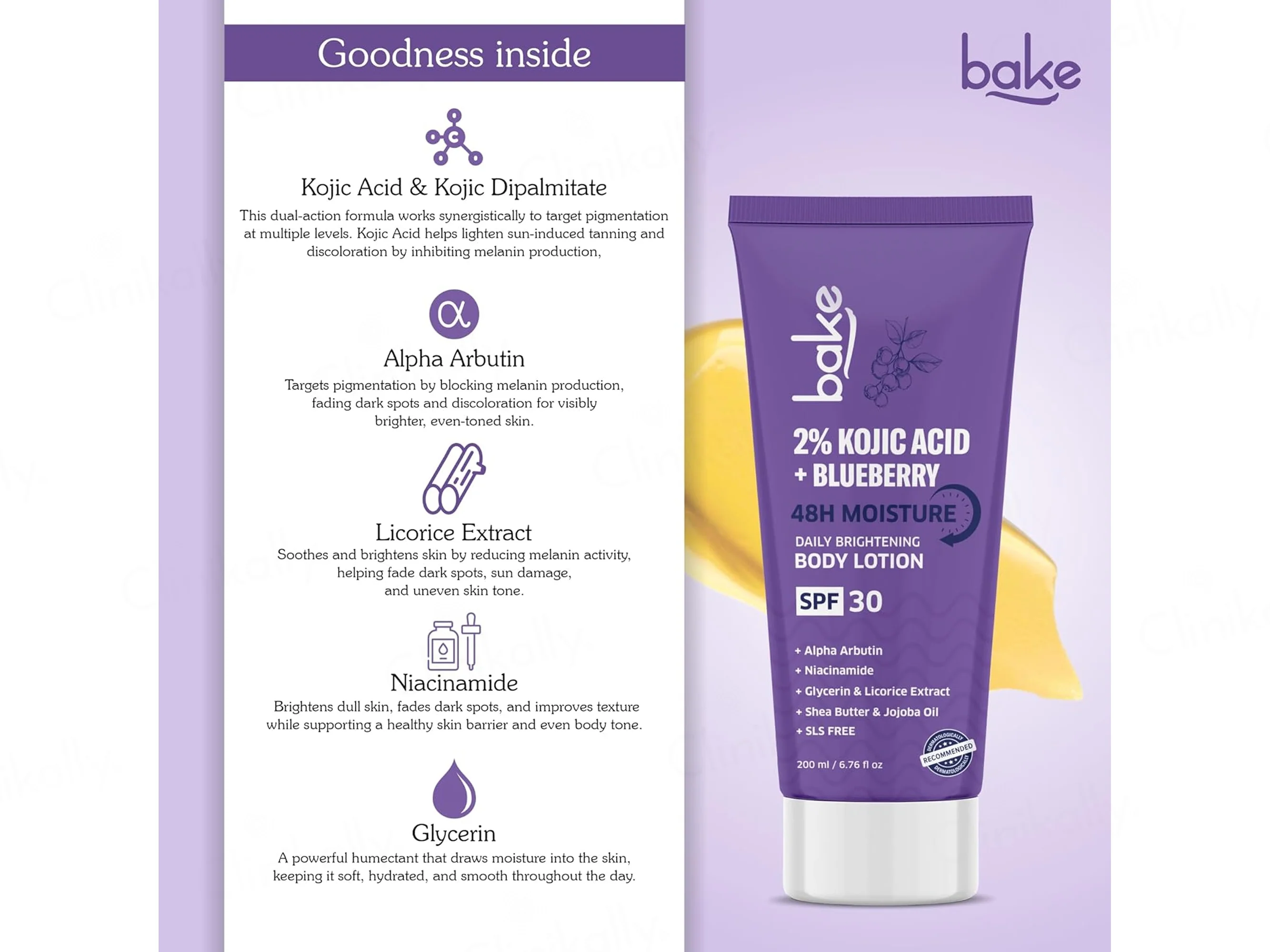 Bake 2% Kojic Acid + Blueberry Daily Brightening Body Lotion SPF 30 - Image 7