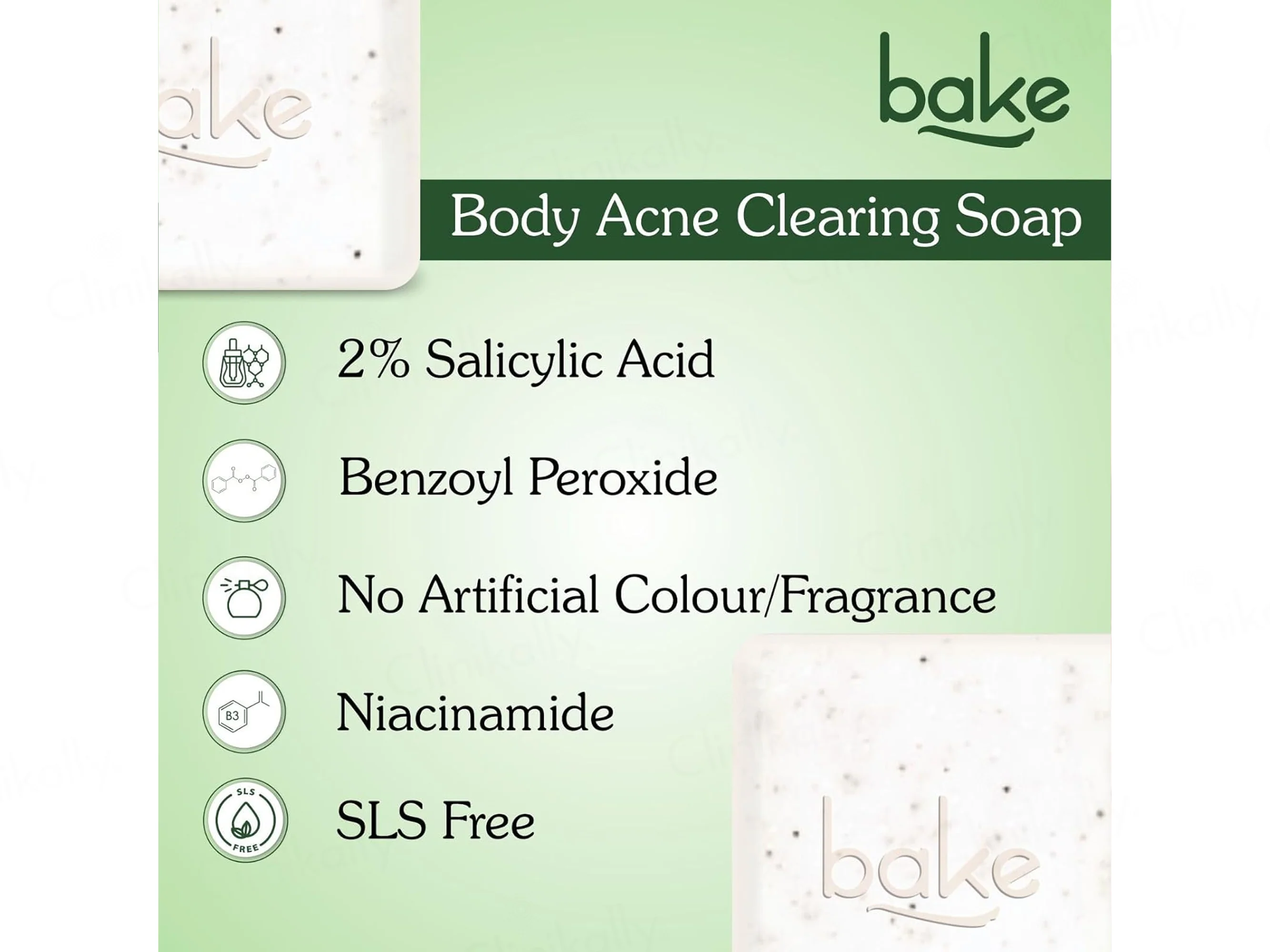 Bake 2% Salicylic Acid + Benzoyl Peroxide Body Acne Clearing Soap (Pack Of 2) - Image 7