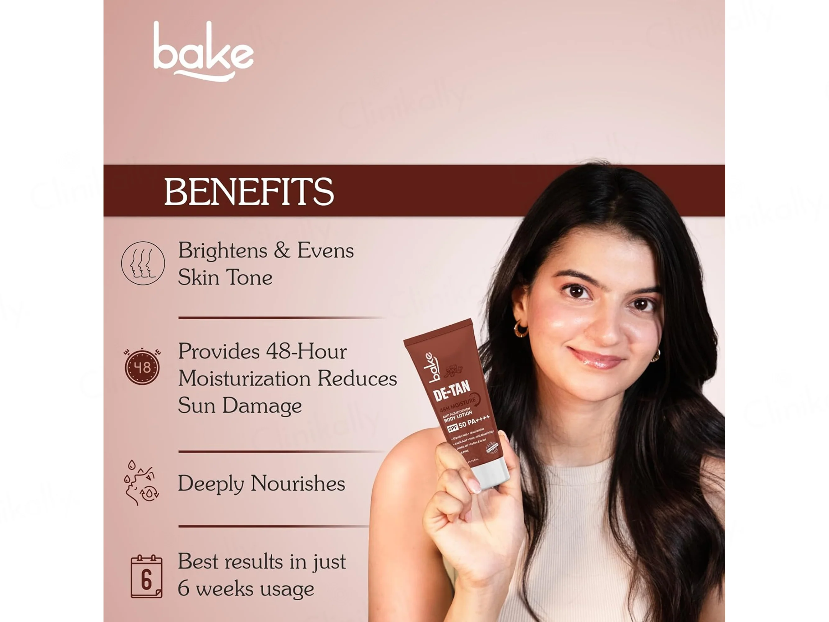 Bake De-Tan Anti Pigmentation Body Lotion SPF 50 PA++++ - Image 2