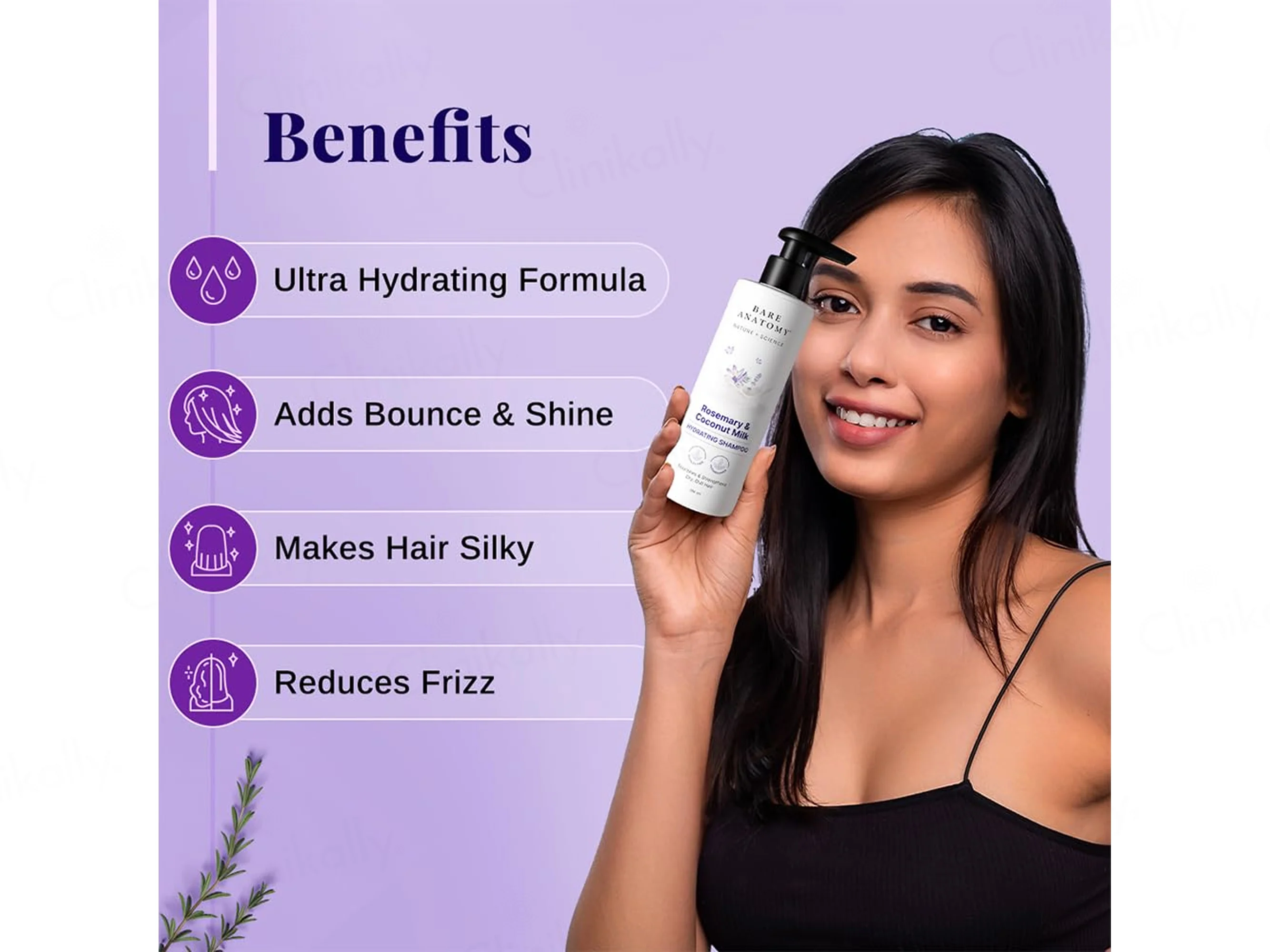 Bare Anatomy Rosemary & Coconut Milk Hydrating Shampoo - Image 3