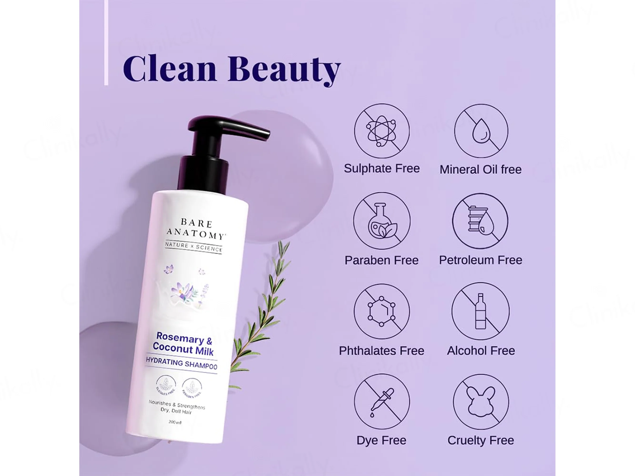 Bare Anatomy Rosemary & Coconut Milk Hydrating Shampoo - Image 5